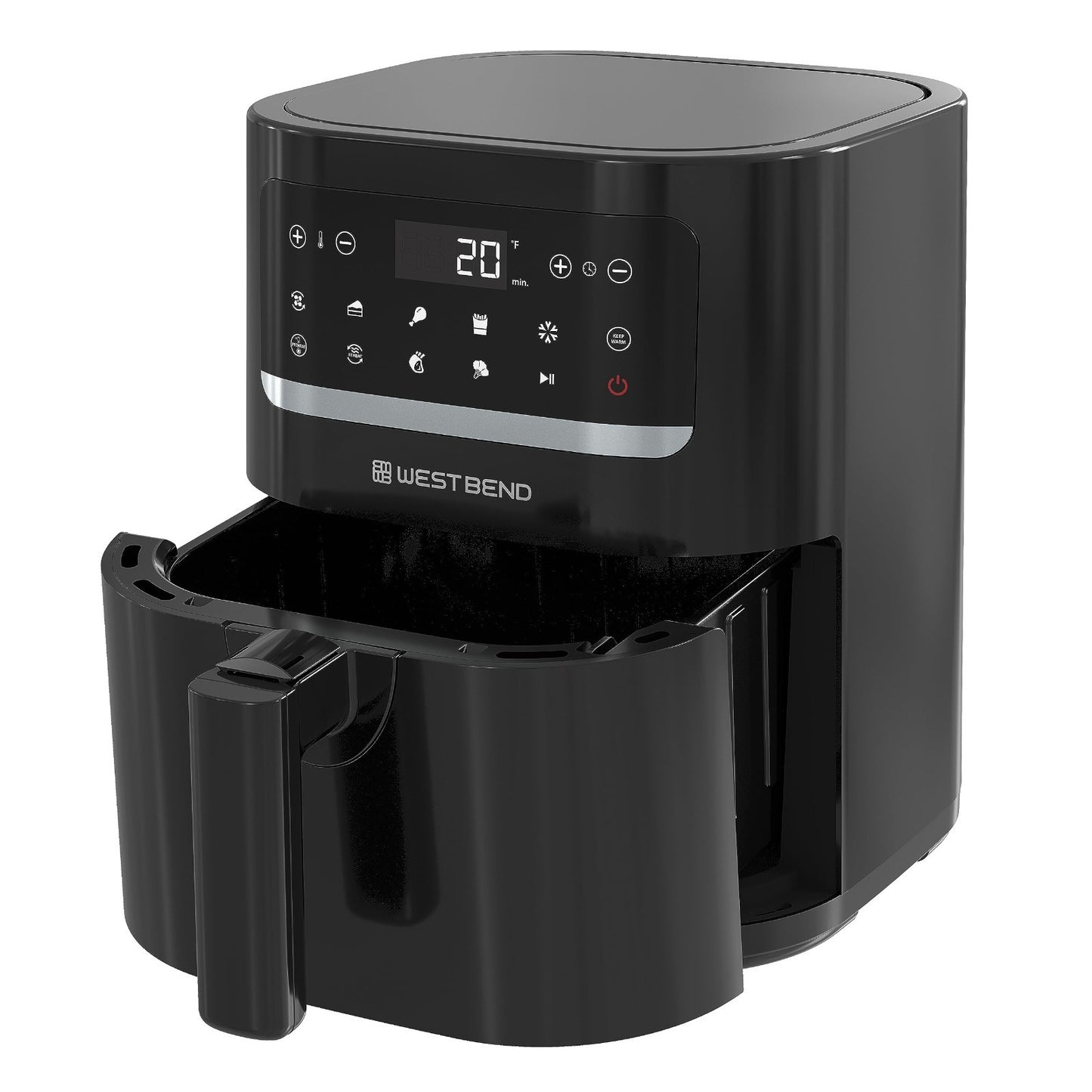 Compact 5 Quart Air Fryer with Digital Controls, LCD Display, 10 Presets, Nonsti1