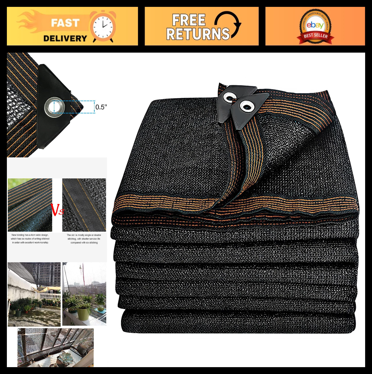40% Black Shade Cloth 20x30 FT Durable Mesh Tarp with Grommets for Garden, Green0