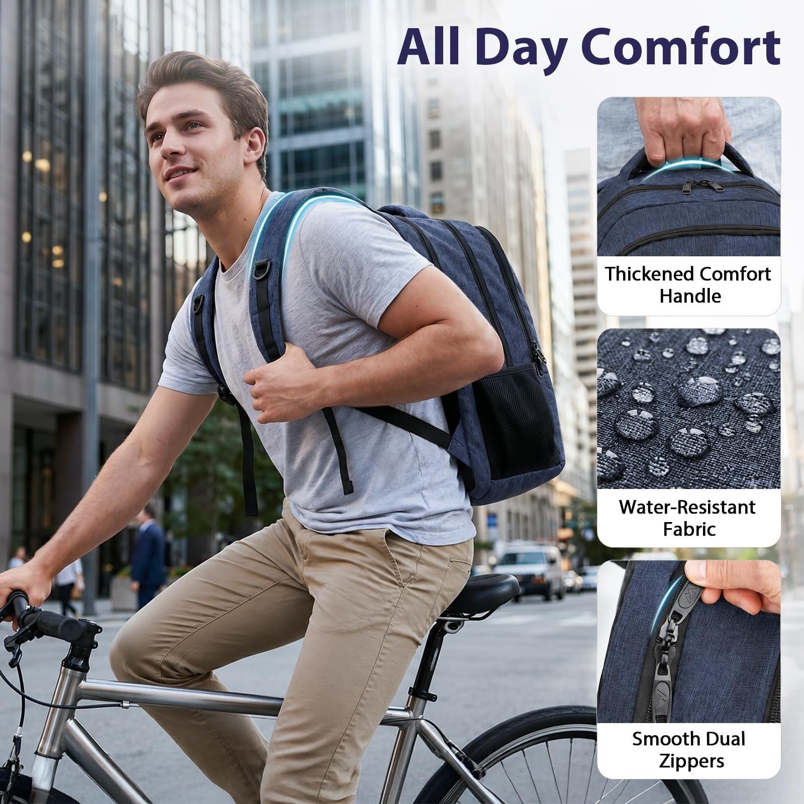 Large 17" Laptop Backpack for Men, Travel Work Bookbag, Carry On Rucksack6
