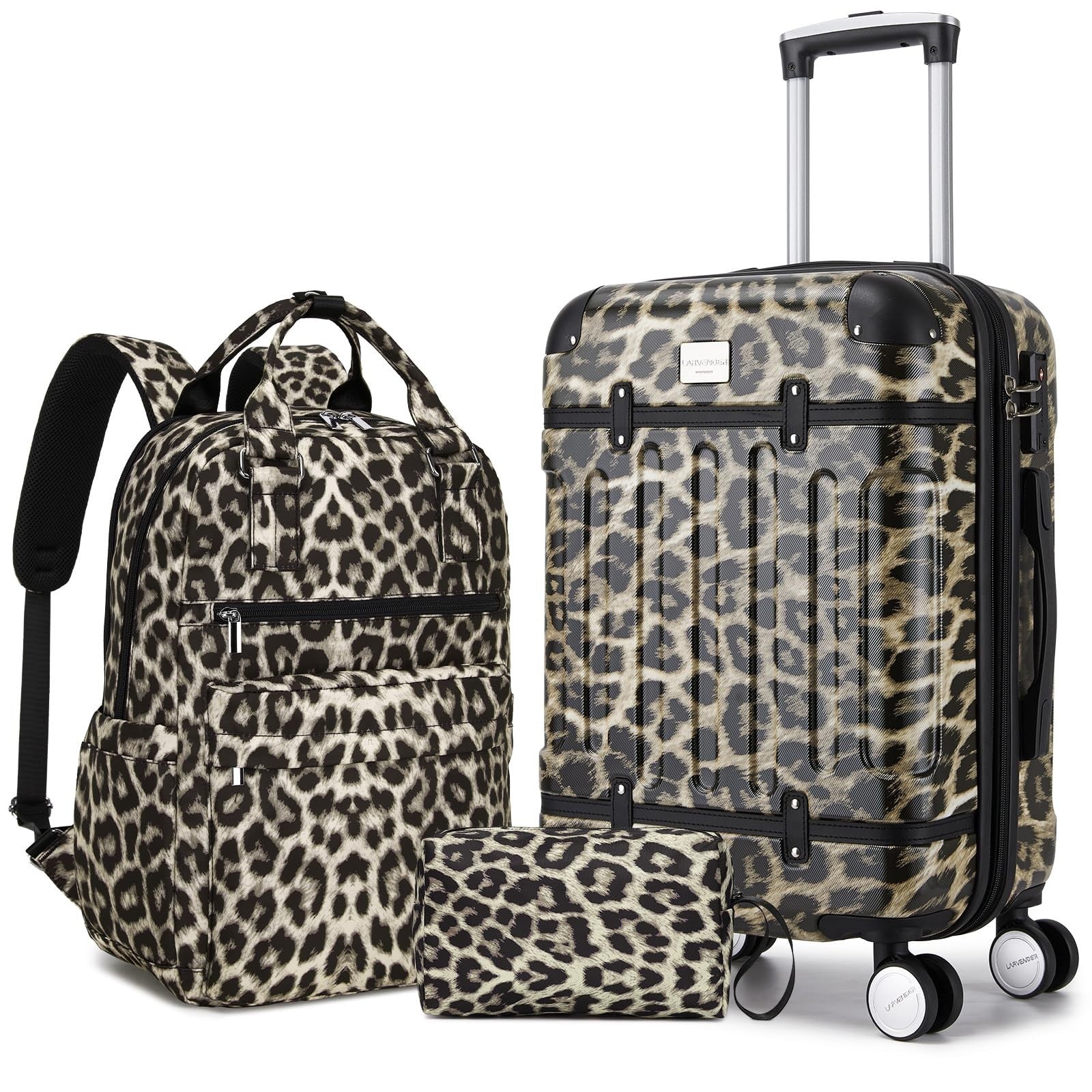 Expandable 3-Piece Carry-On Luggage Set, Lightweight Suitcases with 360° Spinner1