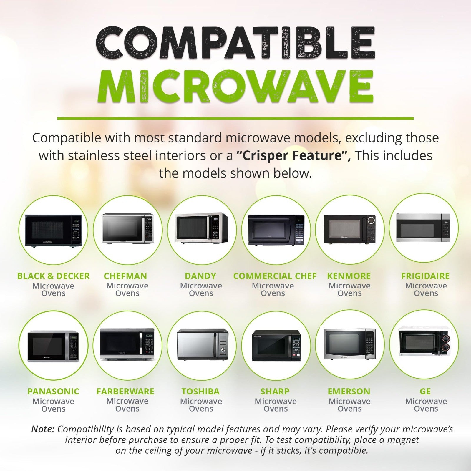 Magnetic Microwave Splatter Cover   12" BPA Free, Vented Lid, Anti Splash, Dishw5