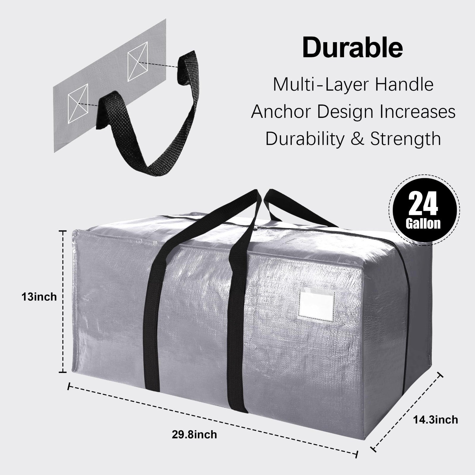 Extra Large Heavy Duty Moving Bags with Backpack Straps - Set of 6, Space-Saving2