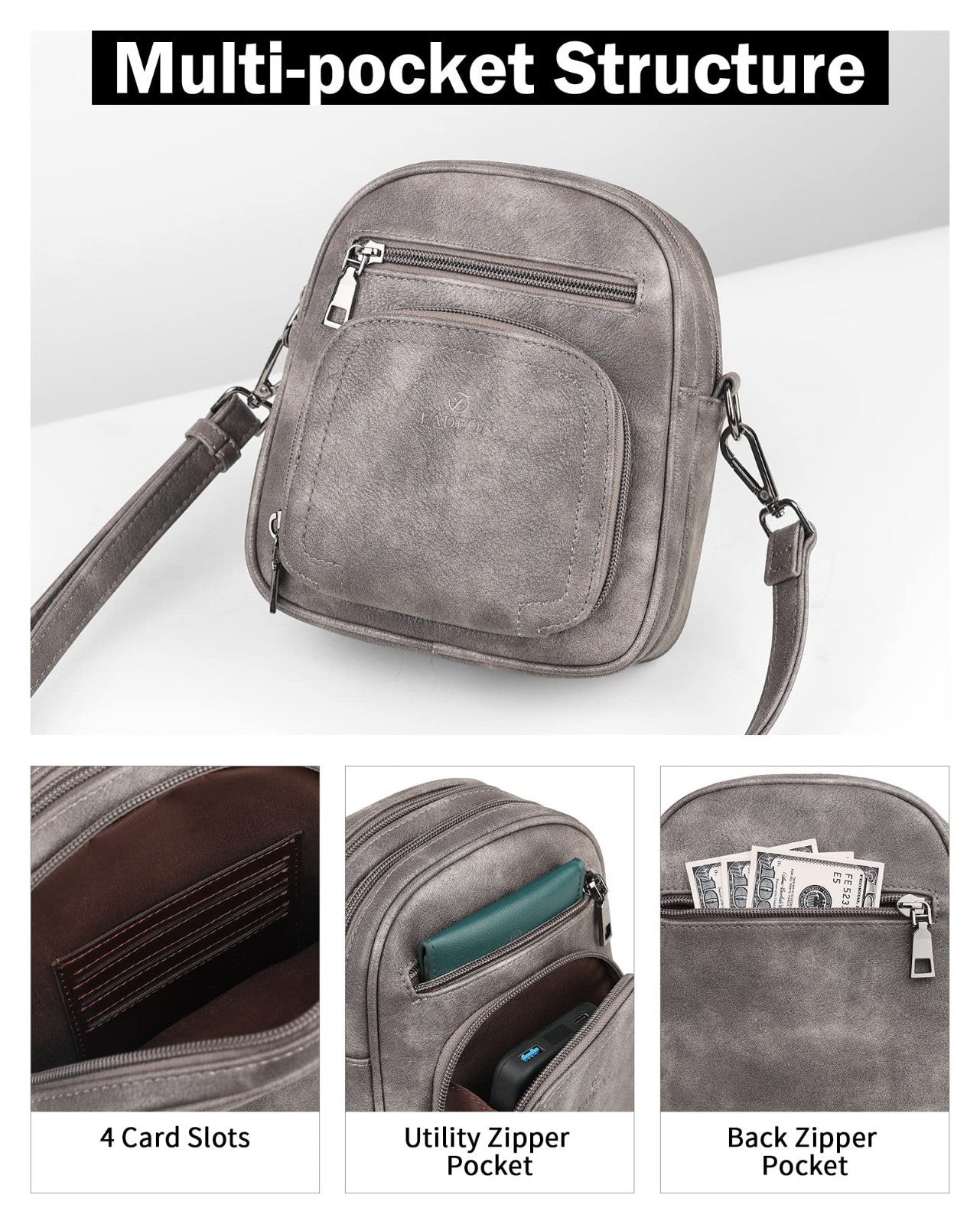 Stylish Small Crossbody Purses for Women, RFID Anti-Theft, 4 Card Slots, Lightwe6