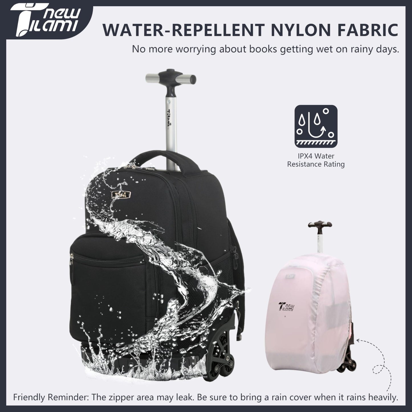 18" Rolling Backpack with Lunch Bag for Kids, School Travel, Girls & Boys7