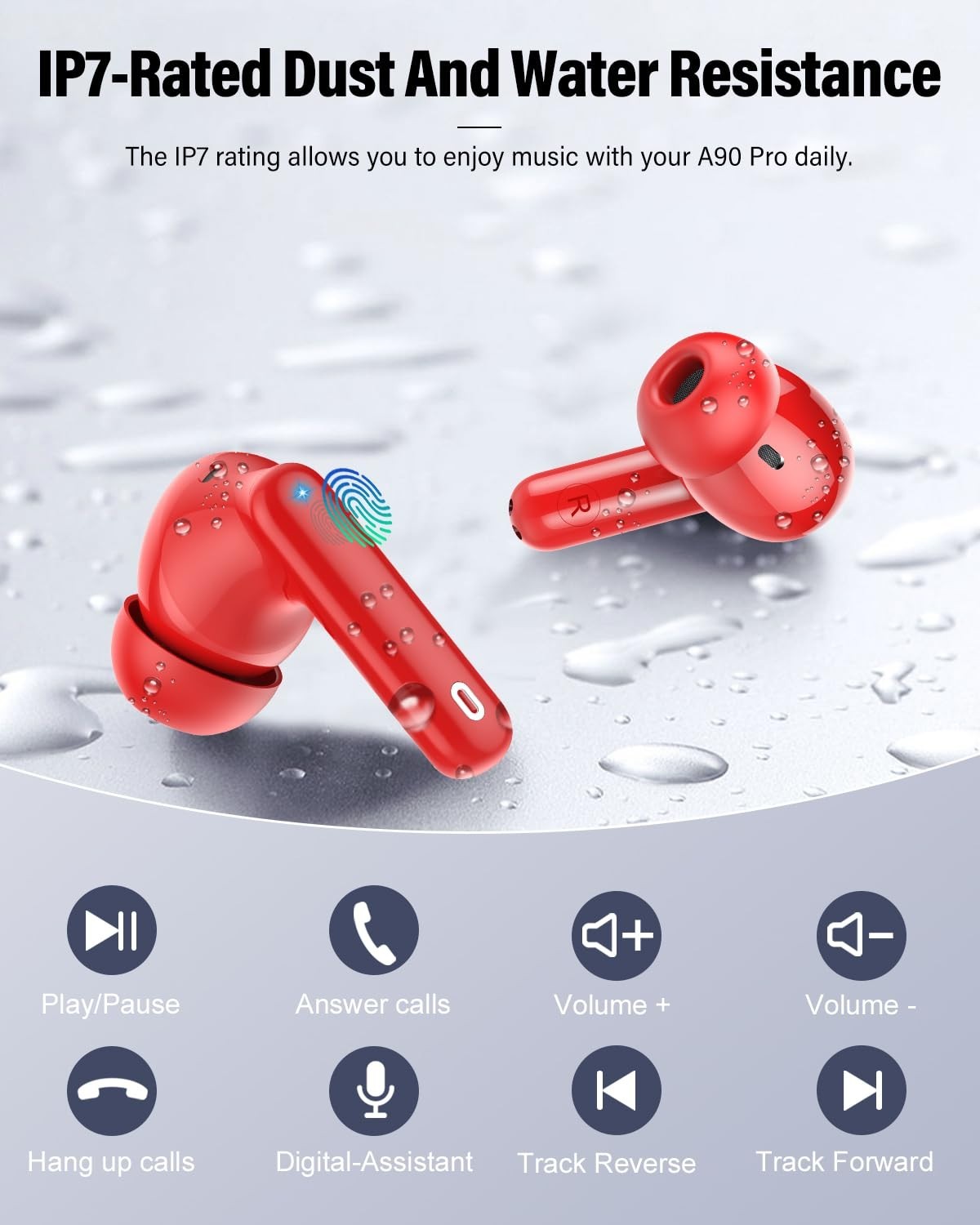 Wireless Bluetooth 5.4 Earbuds, Noise Cancelling, IP7 Waterproof, 36H Playtime,7