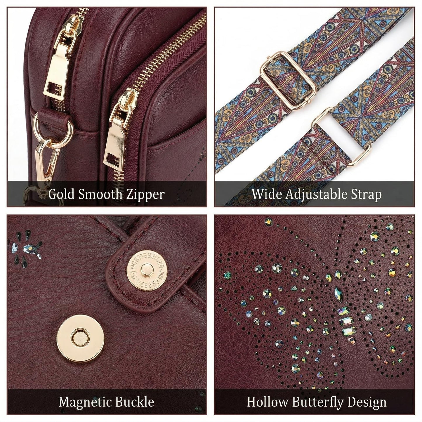 Stylish Leather Crossbody Bag for Women - Small Shoulder Purse with RFID Slots &5