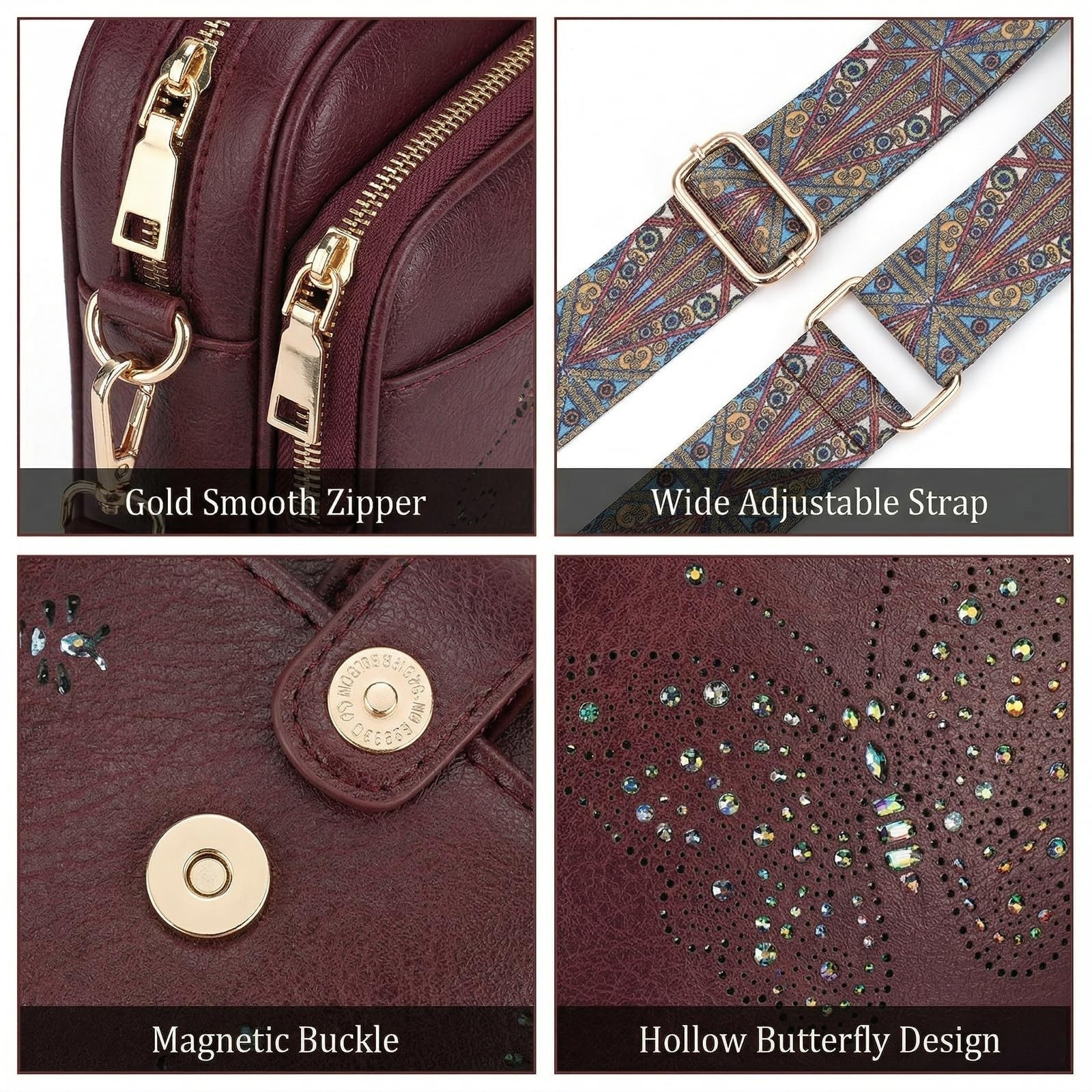 Stylish Leather Crossbody Bag for Women - Small Shoulder Purse with RFID Slots &5