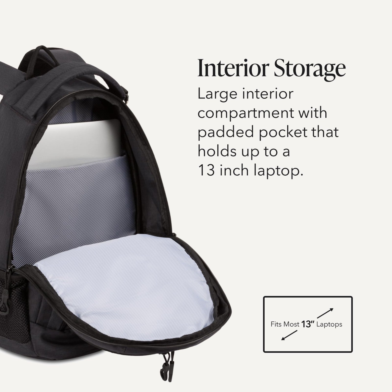Bungee Core Laptop Backpack for 13" Laptops, Airflow Back Panel, Reflective Acce3