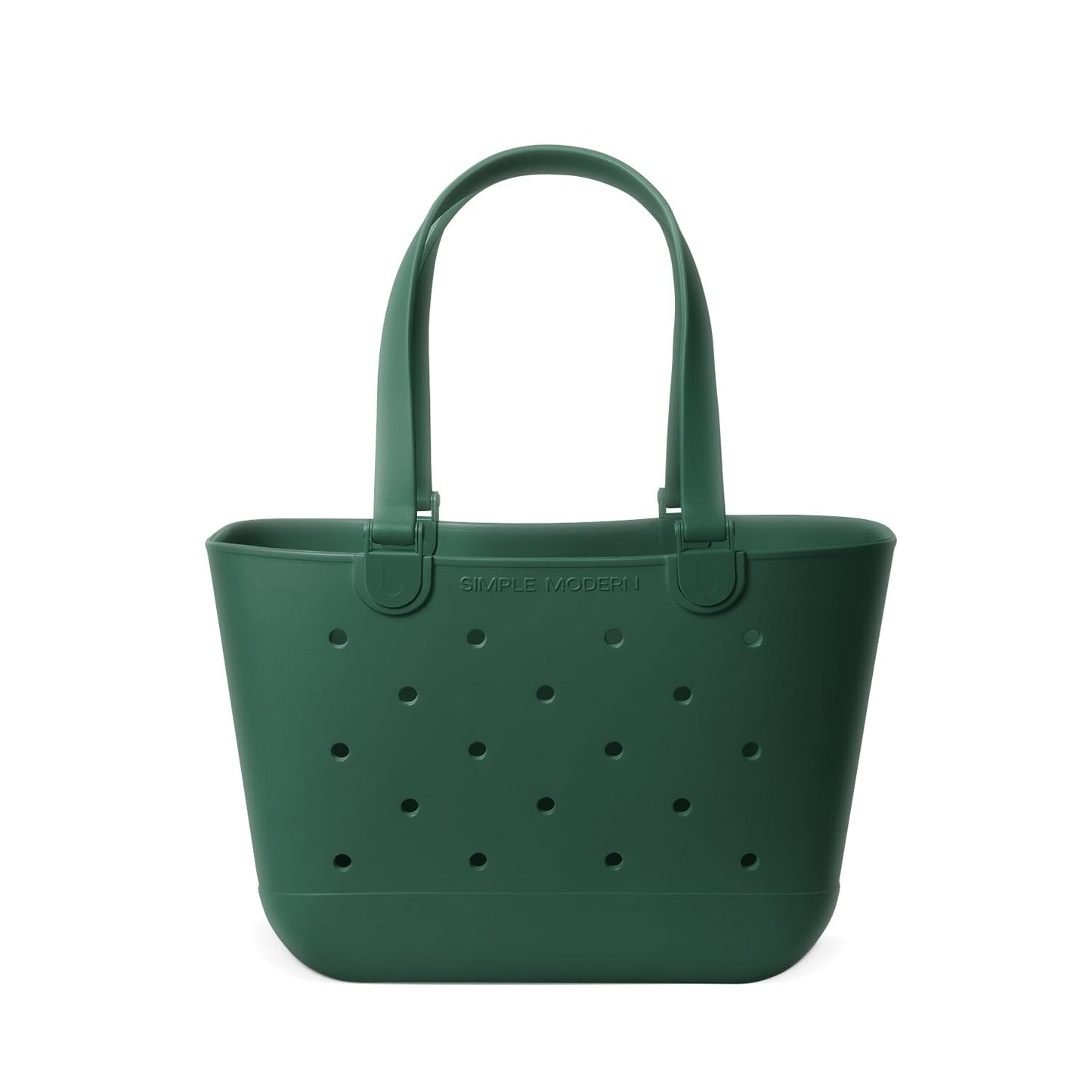 Large Waterproof Rubber Beach Tote Bag - Green Getaway Bag with Zipper Pocket fo1