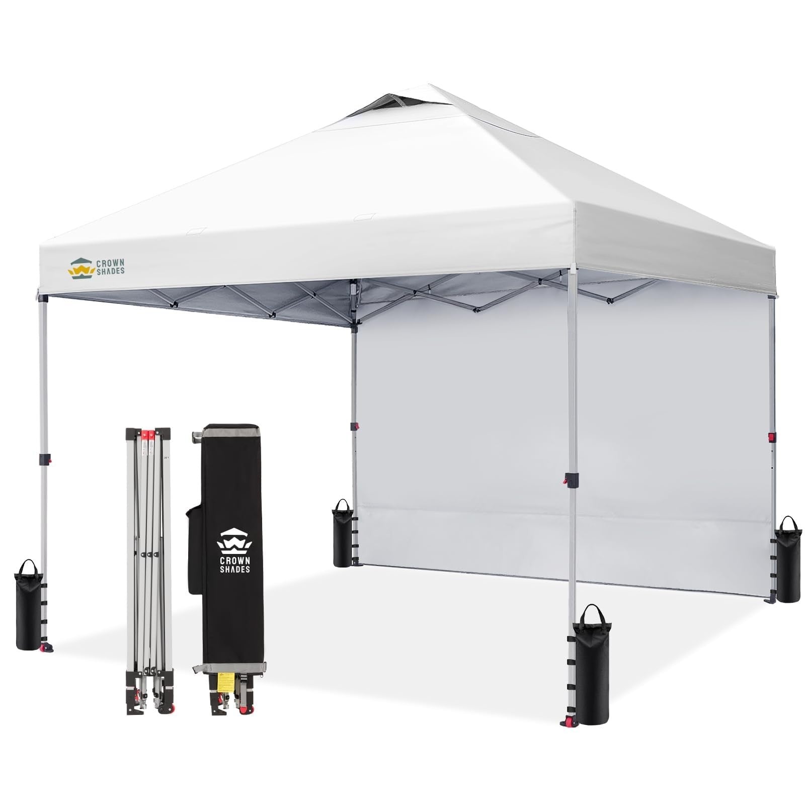 10x10 Pop Up Canopy Tent with Side Wall, Easy Setup Outdoor Shelter, Beach Gazeb1