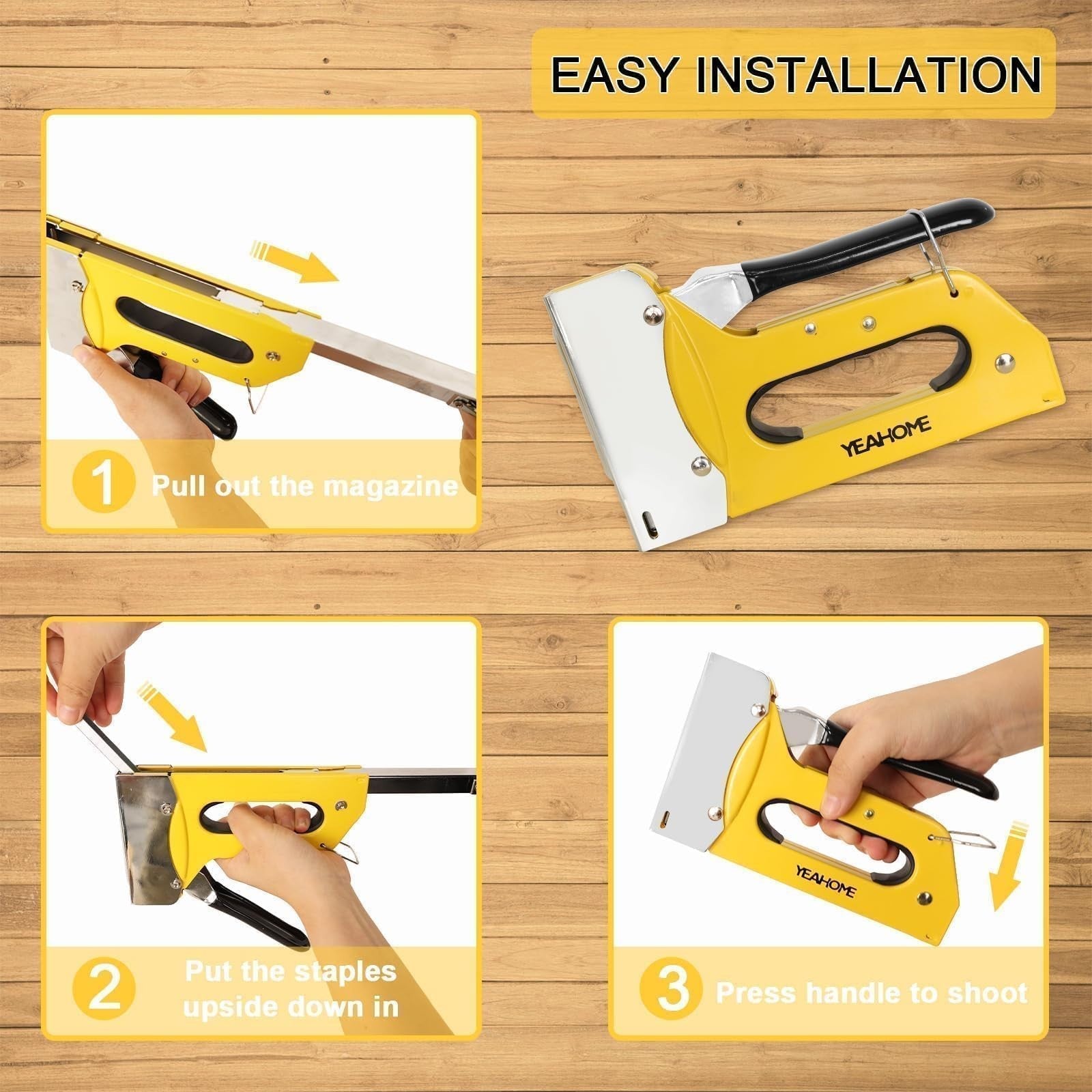 Heavy Duty Staple Gun Kit with 6000 T50 Staples   Manual Upholstery Tool for DIY3