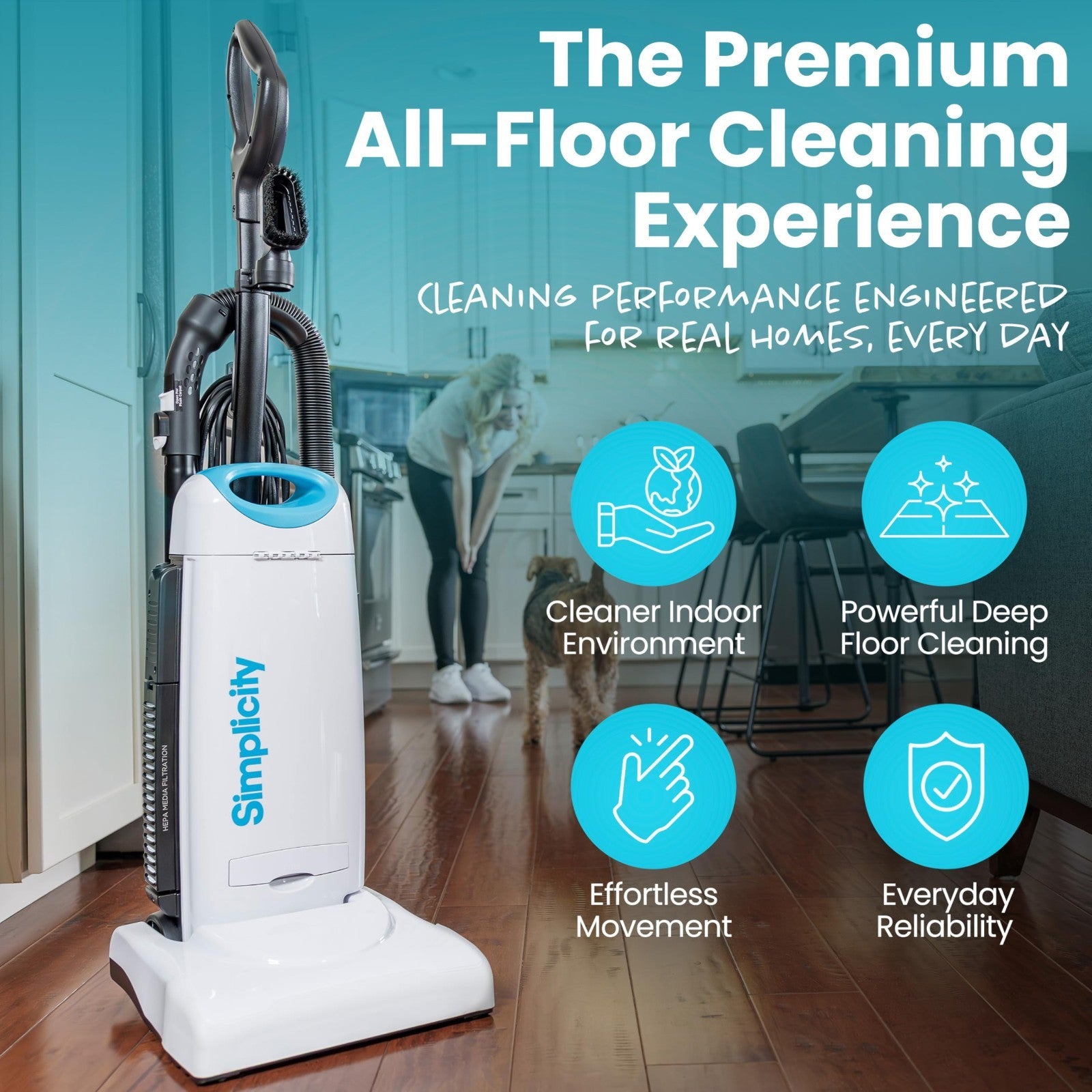 Allergy Upright Vacuum Cleaner - Multi-Surface, HEPA Filter, Pet Hair Pickup, Ba1