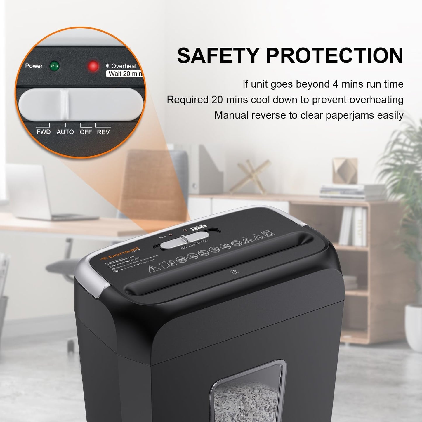 6 Sheet Cross Cut Paper Shredder for Home Office, P 4 Security, Shreds Credit Ca2