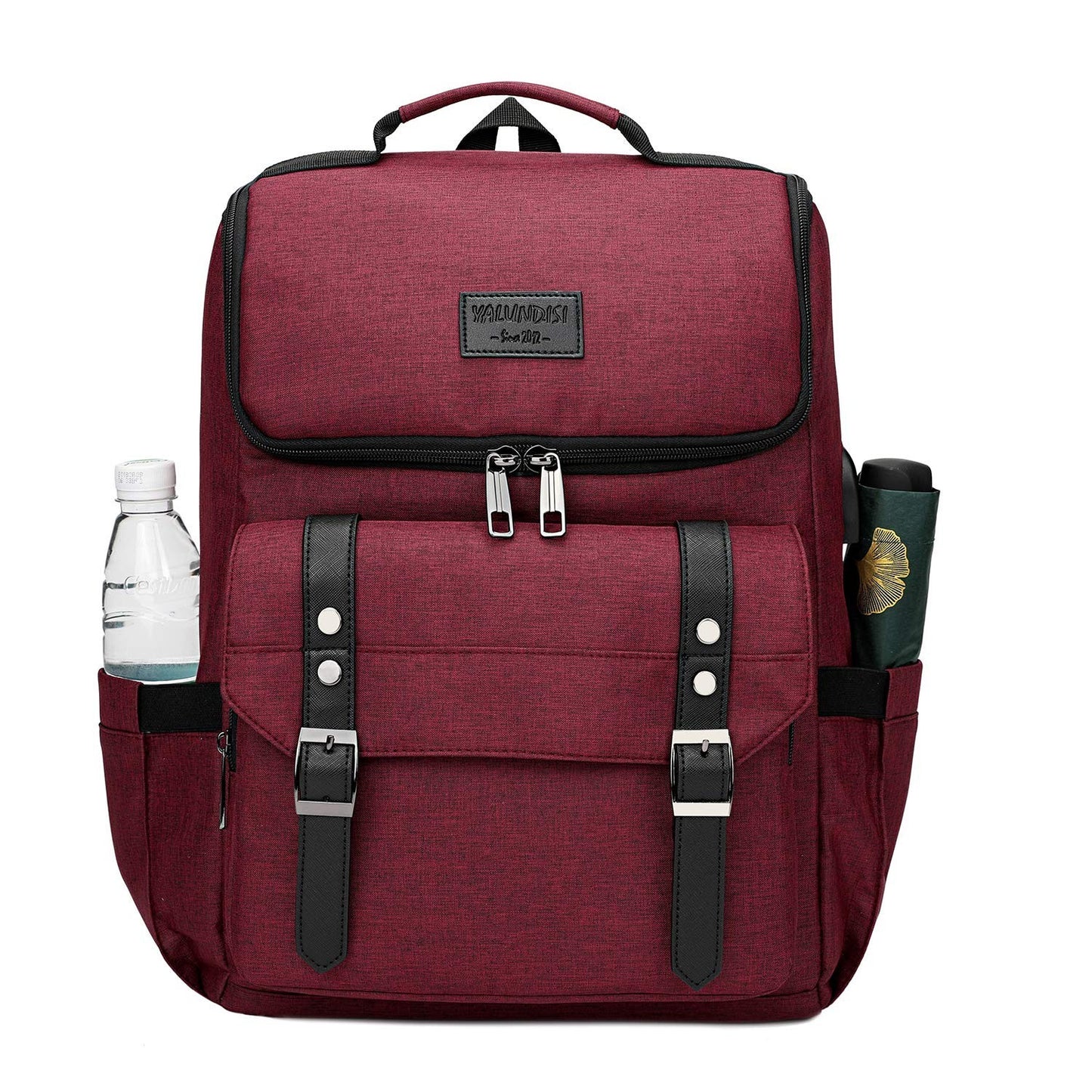 Vintage Travel Laptop Backpack with USB Charging Port for 15.6" Laptops - Red2