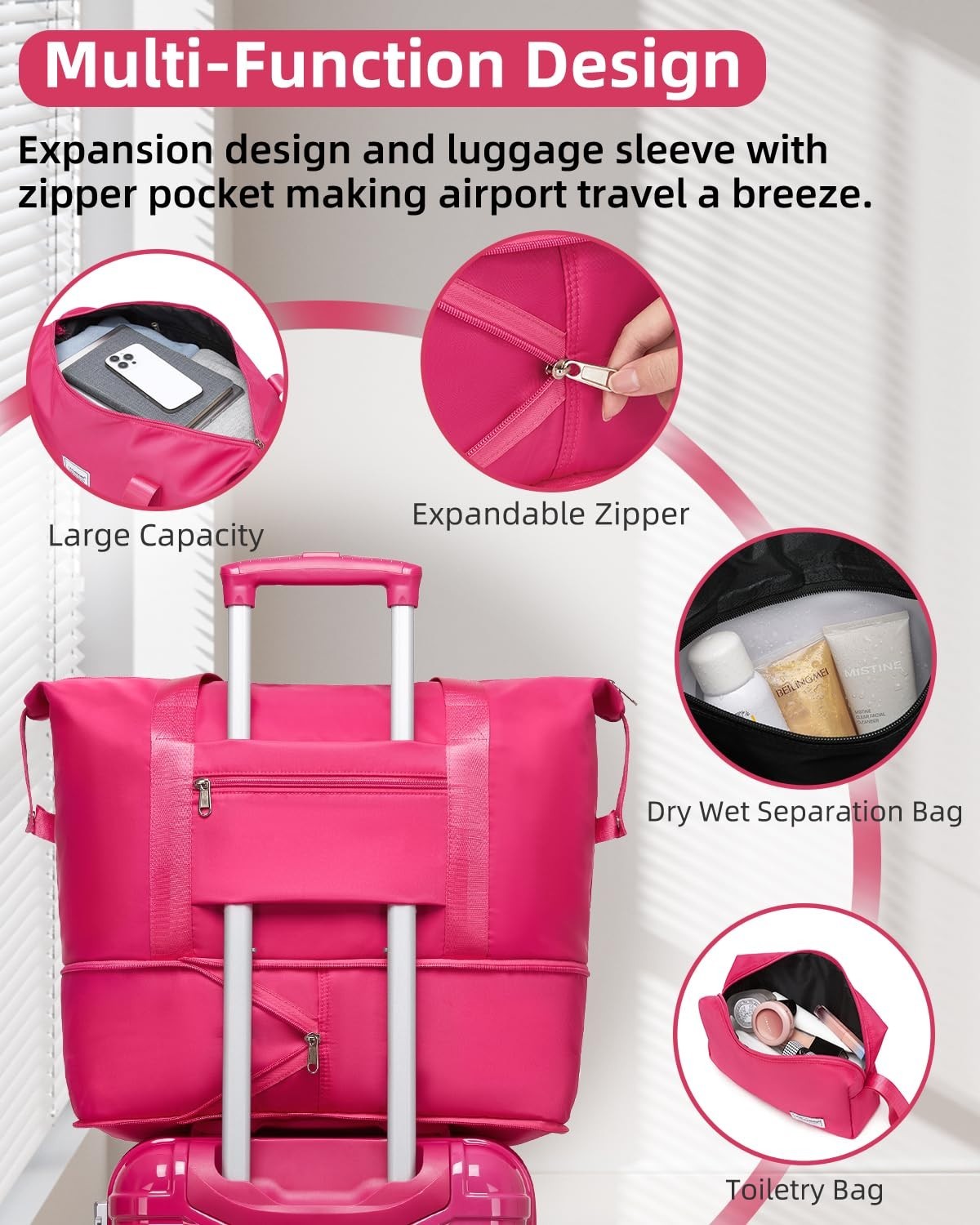 3-Piece Carry-On Luggage Set, 20in Hardshell Suitcase, Lightweight, TSA Lock, Du4