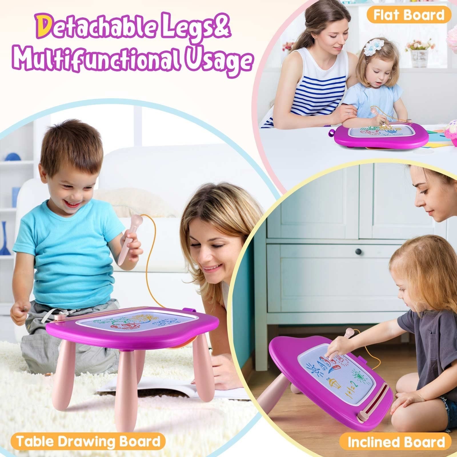 Magnetic Drawing Doodle Board for Toddlers, Educational Toys for 1-3 Year Olds,6