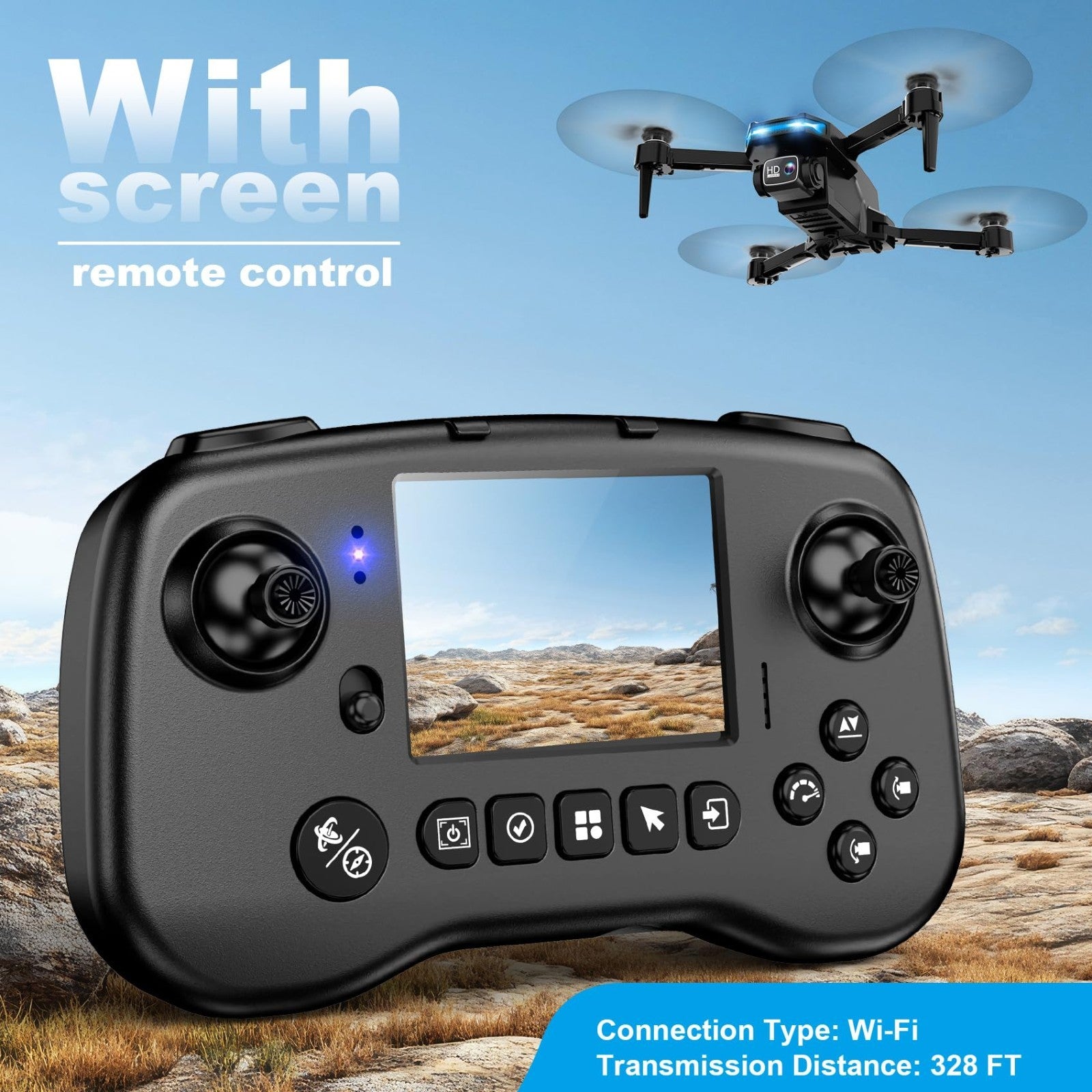 Foldable Drone with Camera & Screen - Beginner-Friendly Quadcopter, Gesture Cont2