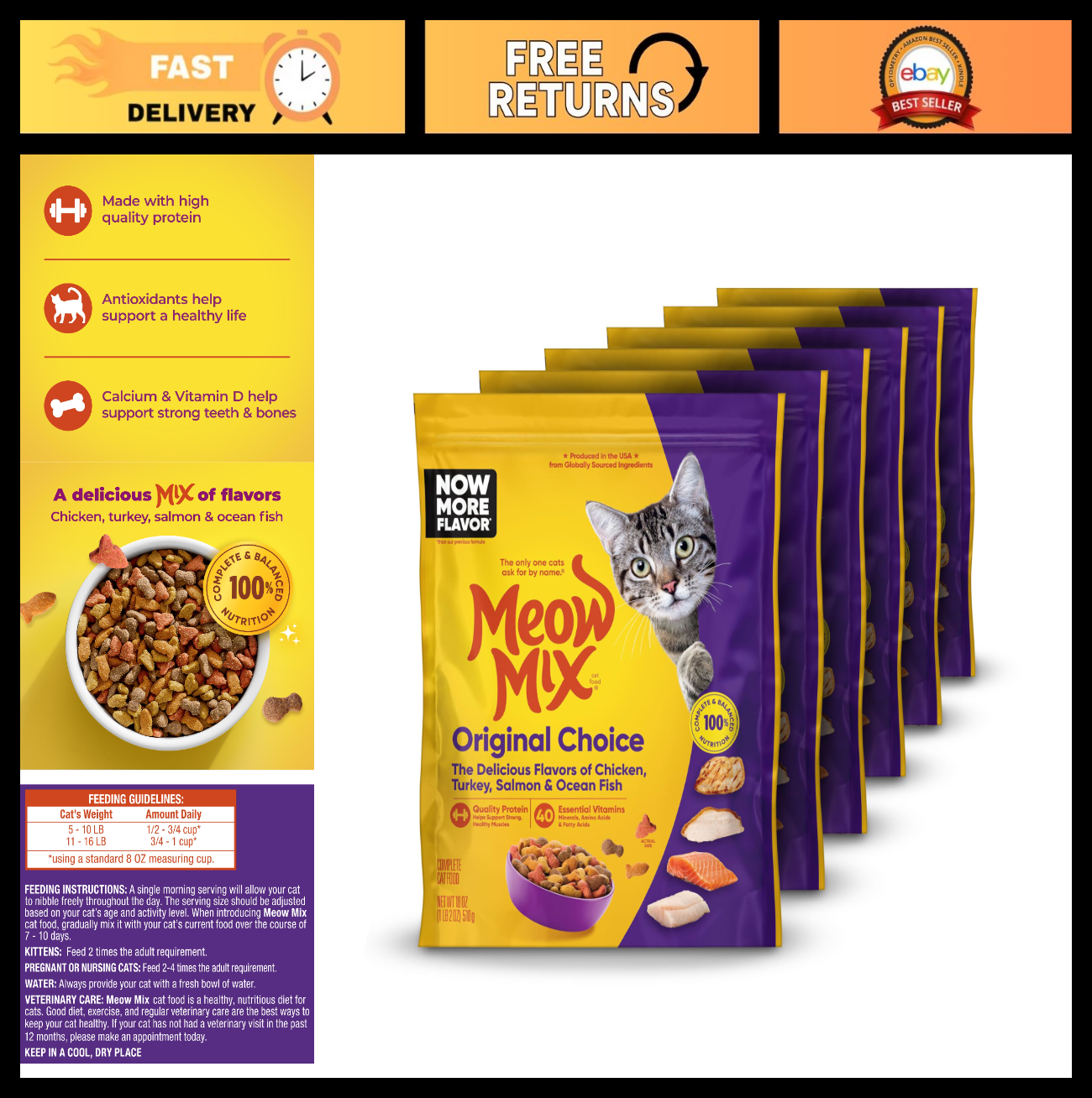 Original Choice Dry Cat Food   18 oz Pouches, Nutritious & Tasty for Cats0