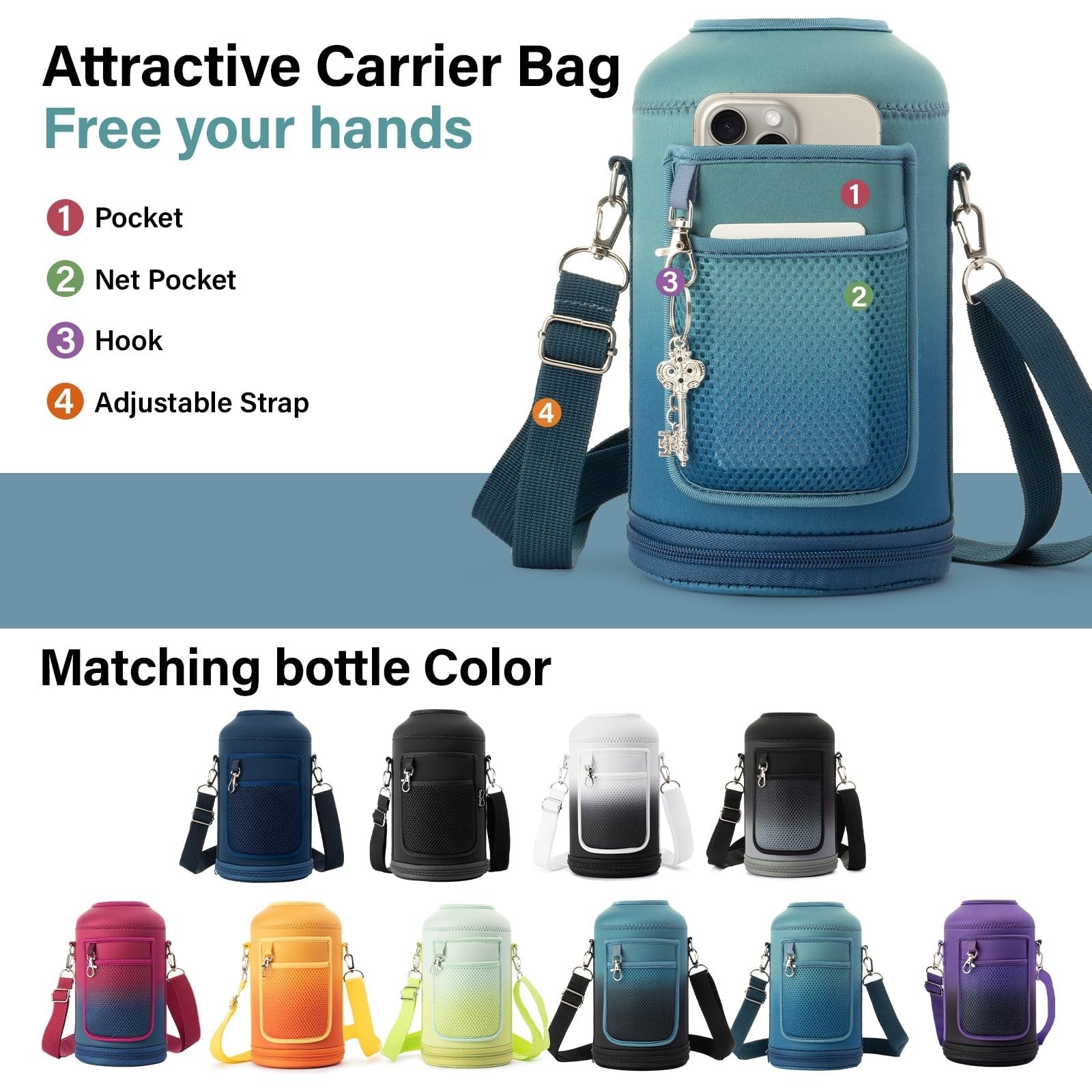 1 Gallon Insulated Water Bottle - Thick Stainless Steel, Portable Sports Jug, BP4