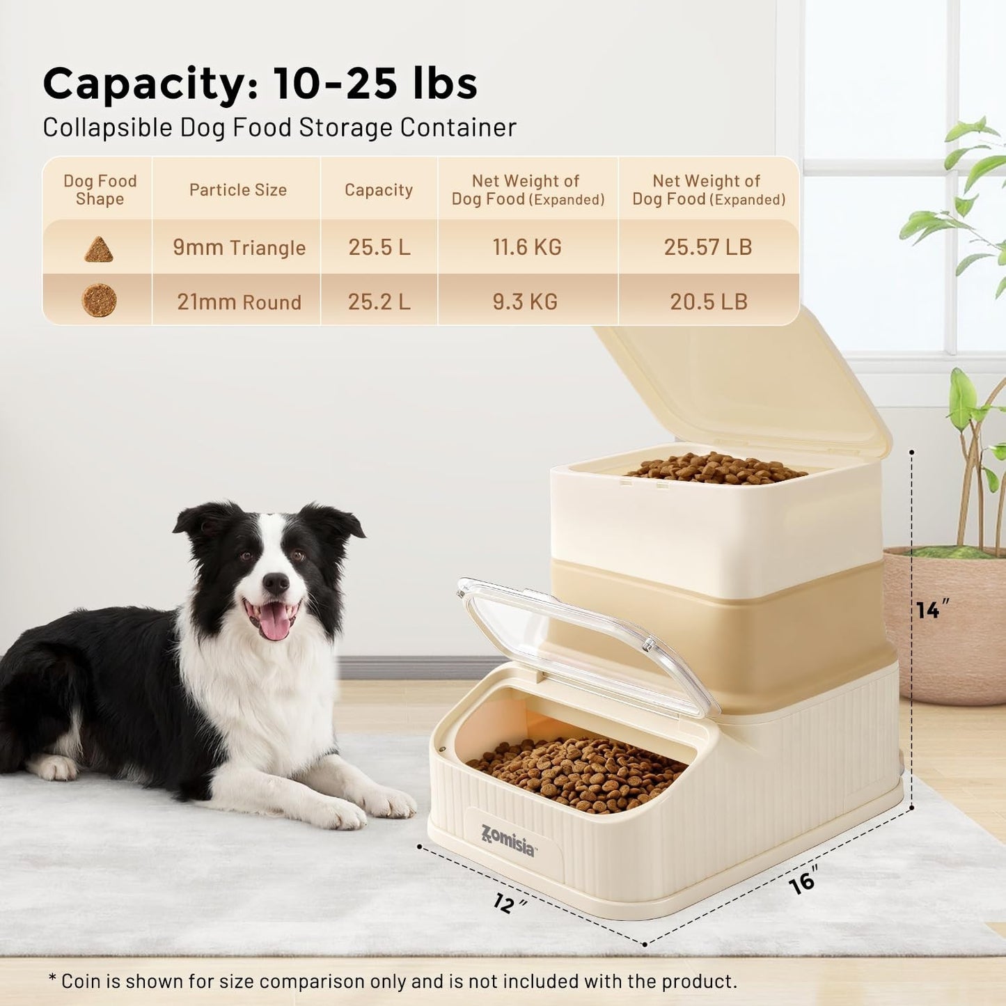 Collapsible Dog Food Storage Container   20 30lbs, Airtight, FIFO Design2