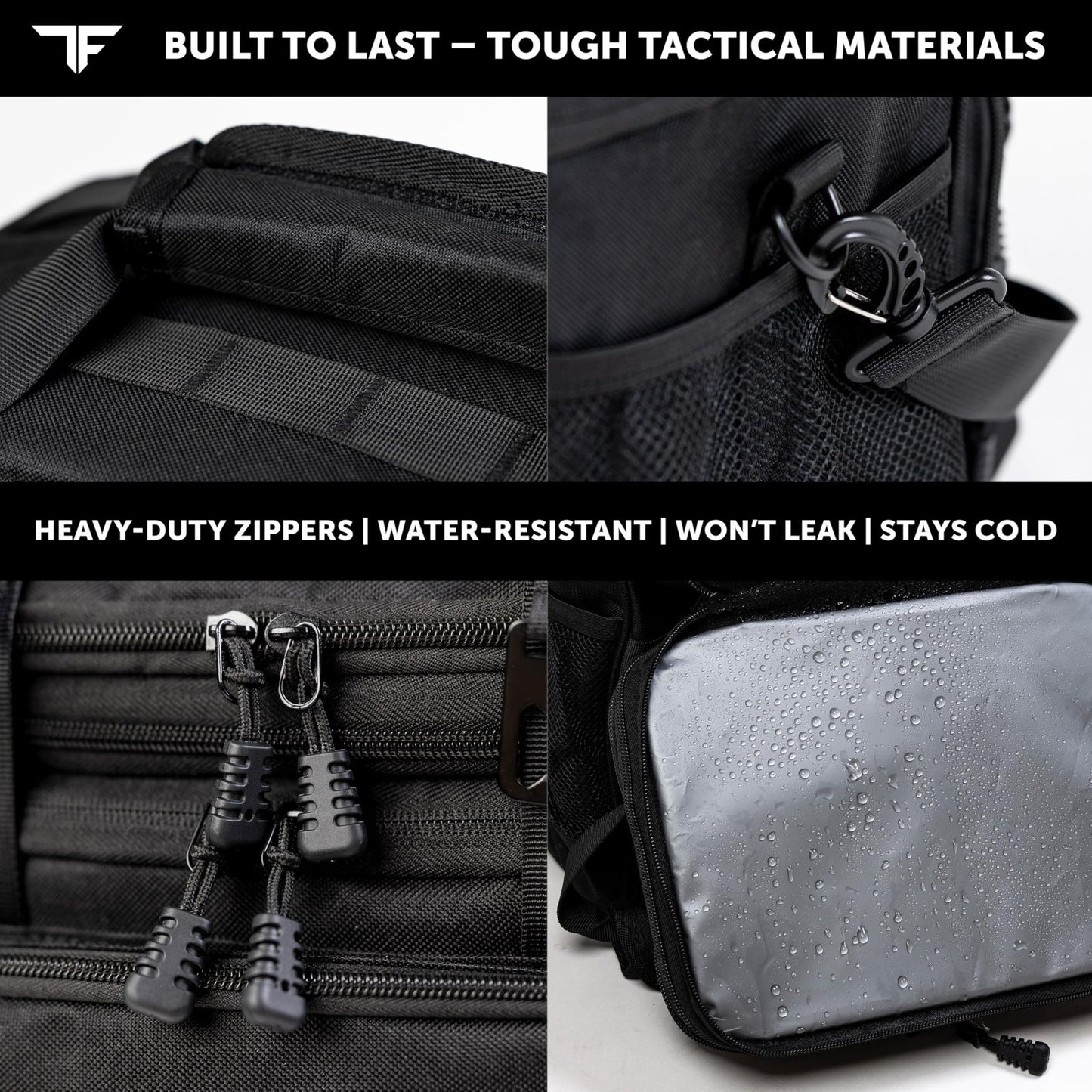 Tactical Insulated Lunch Bag - Heavy Duty Meal Prep Cooler - Large Capacity, Wat6
