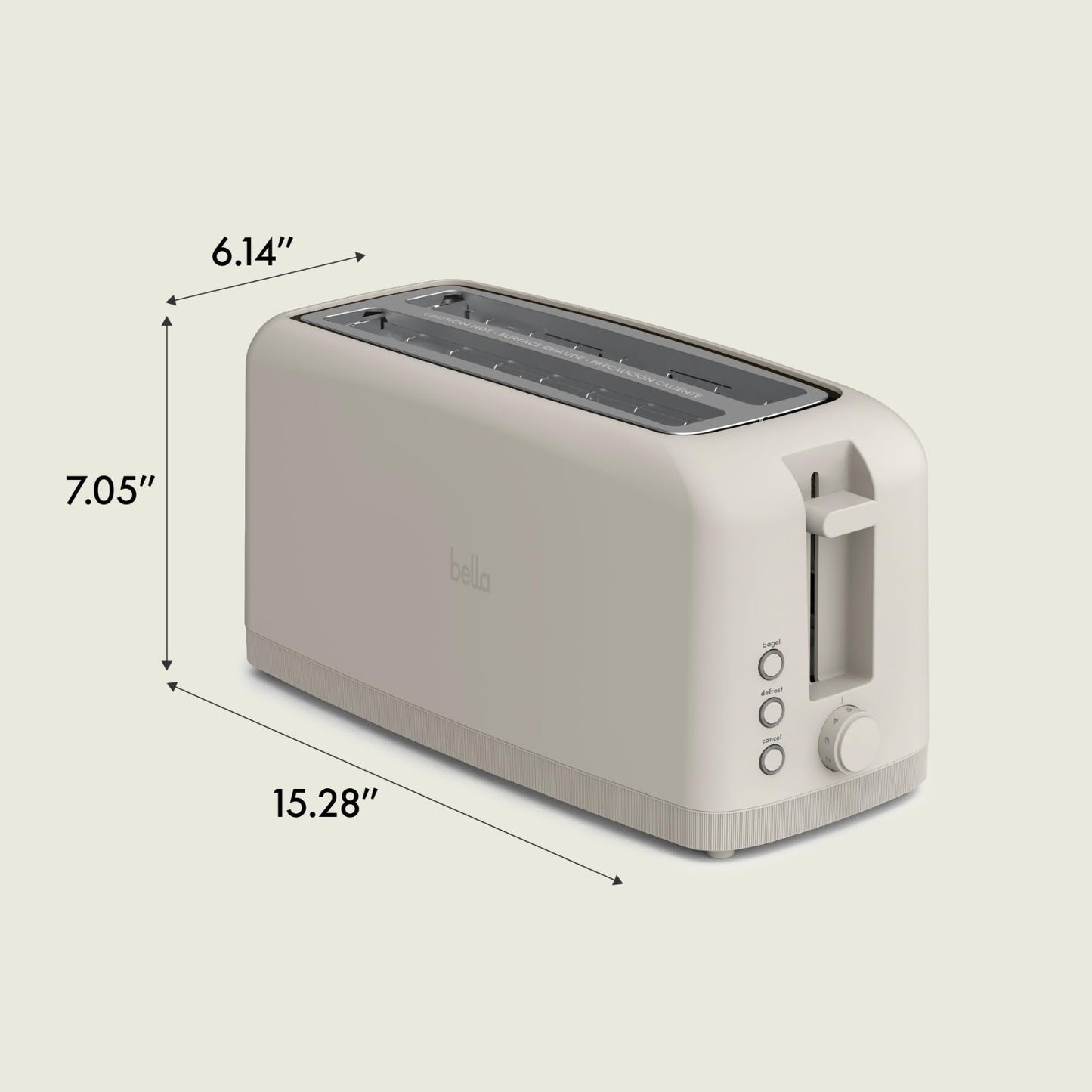 Slim 4 Slice Toaster Extra Long & Wide Slots, Fits Anywhere, Oatmilk Color2
