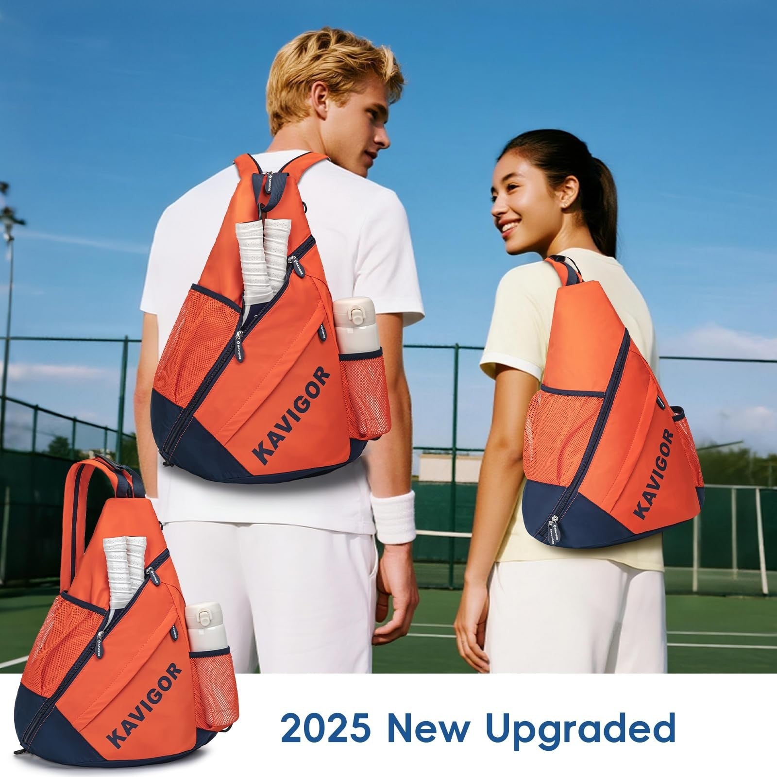 Ultra-Light Pickleball Sling Backpack, Soft Fabric, Wet/Dry Pocket, Holds 4 Padd5