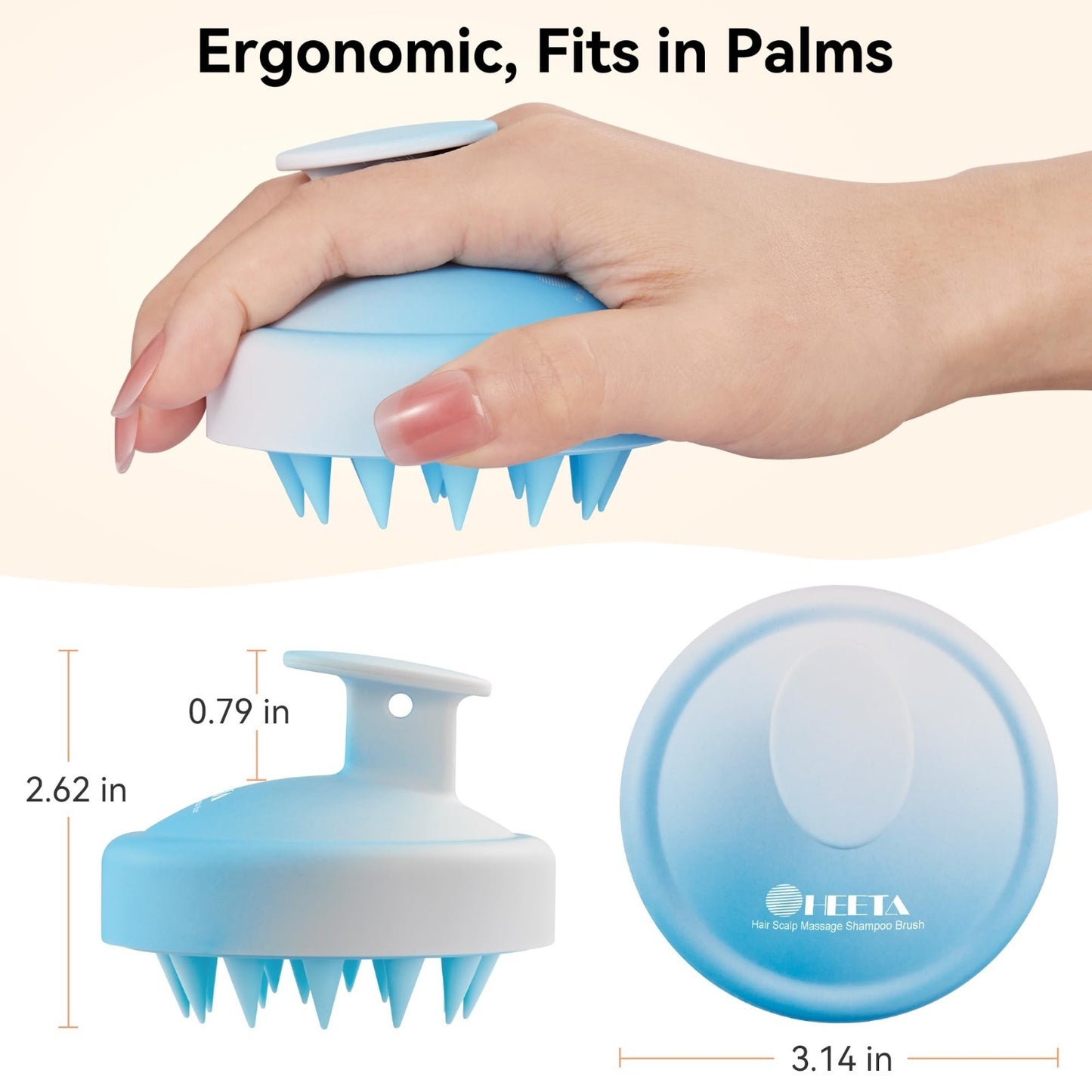 Scalp Massager Brush for Hair Growth, Soft Silicone Shampoo Scrubber, Dandruff R6