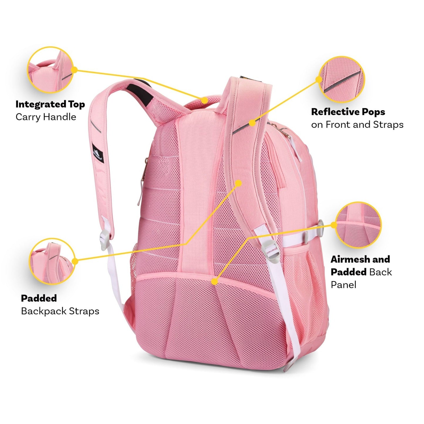 Stylish Pink Marble Daypack Backpack   Bubblegum Pink, One Size, Perfect for Sch6