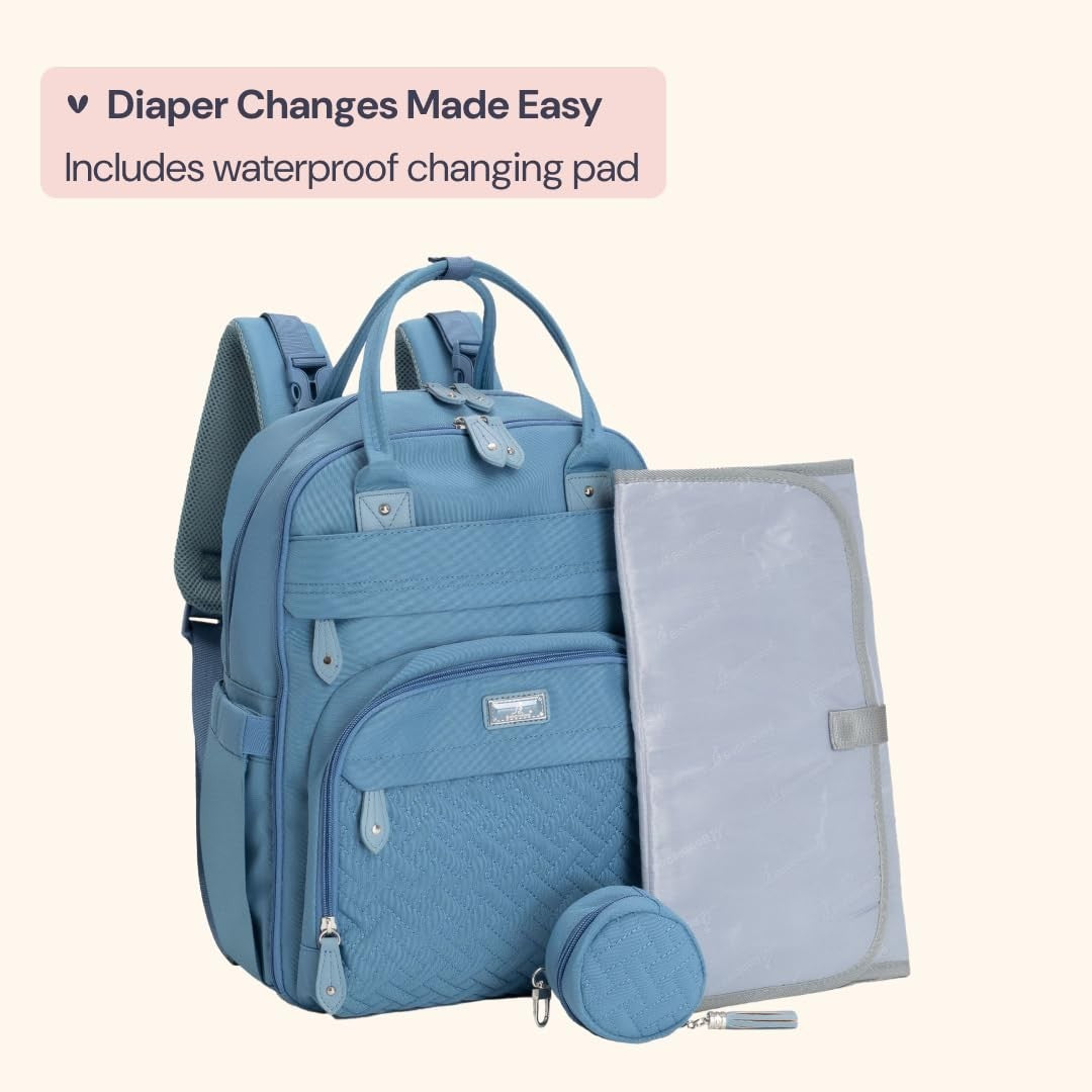 Multi Function Water Resistant Diaper Bag Backpack   Baby Travel Tote, Changing8