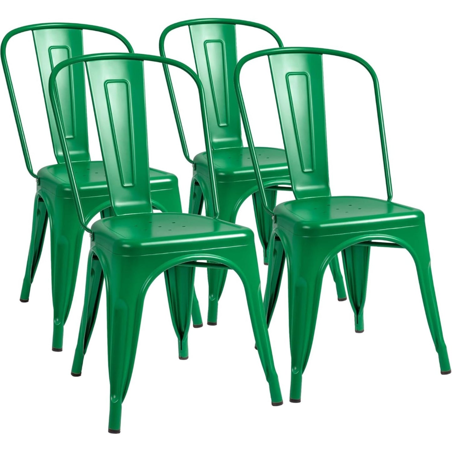 Stackable Metal Dining Chairs Set of 4   Indoor Outdoor Bistro Cafe Side Chairs1
