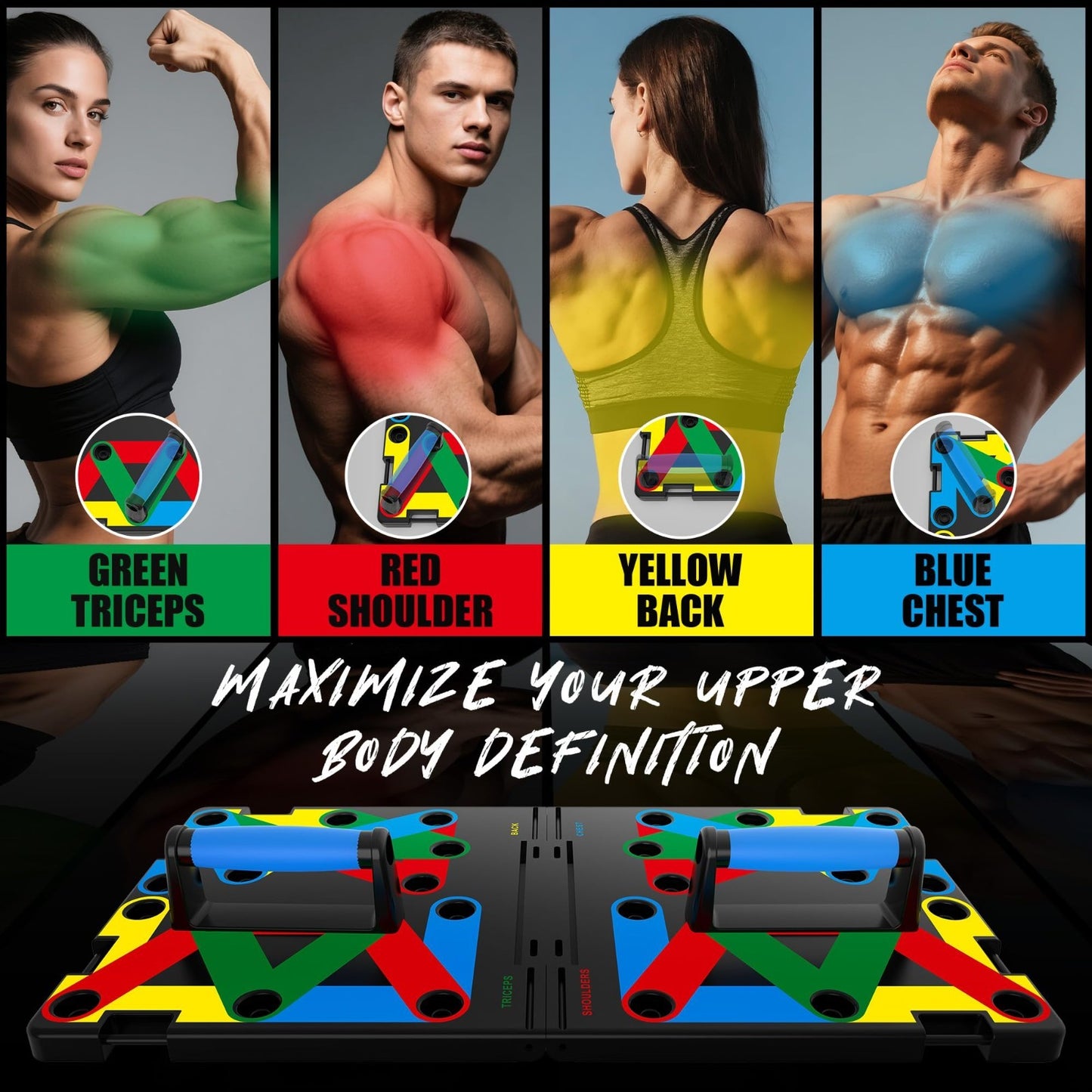 15 in 1 Push Up Board   Multi Functional Home Workout Equipment for Chest & Musc3