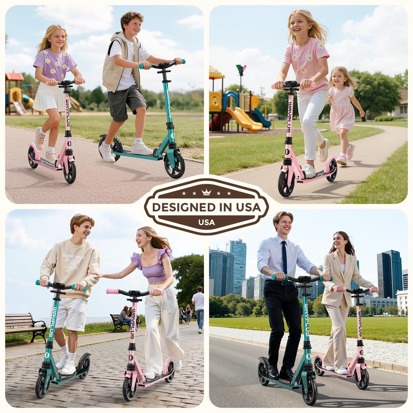 Kick Scooter for Kids, Teens & Adults - 8" Big Wheels, 240lb Capacity, Ages 6+3