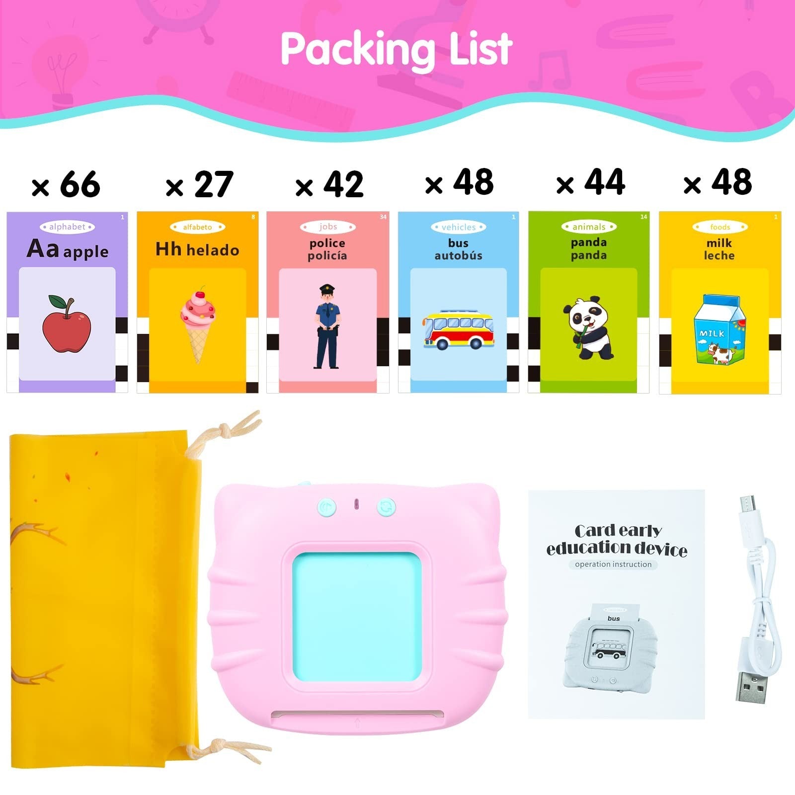 Bilingual ABC Learning Flash Cards for Toddlers 2-4, Autism & Speech Therapy Toy7