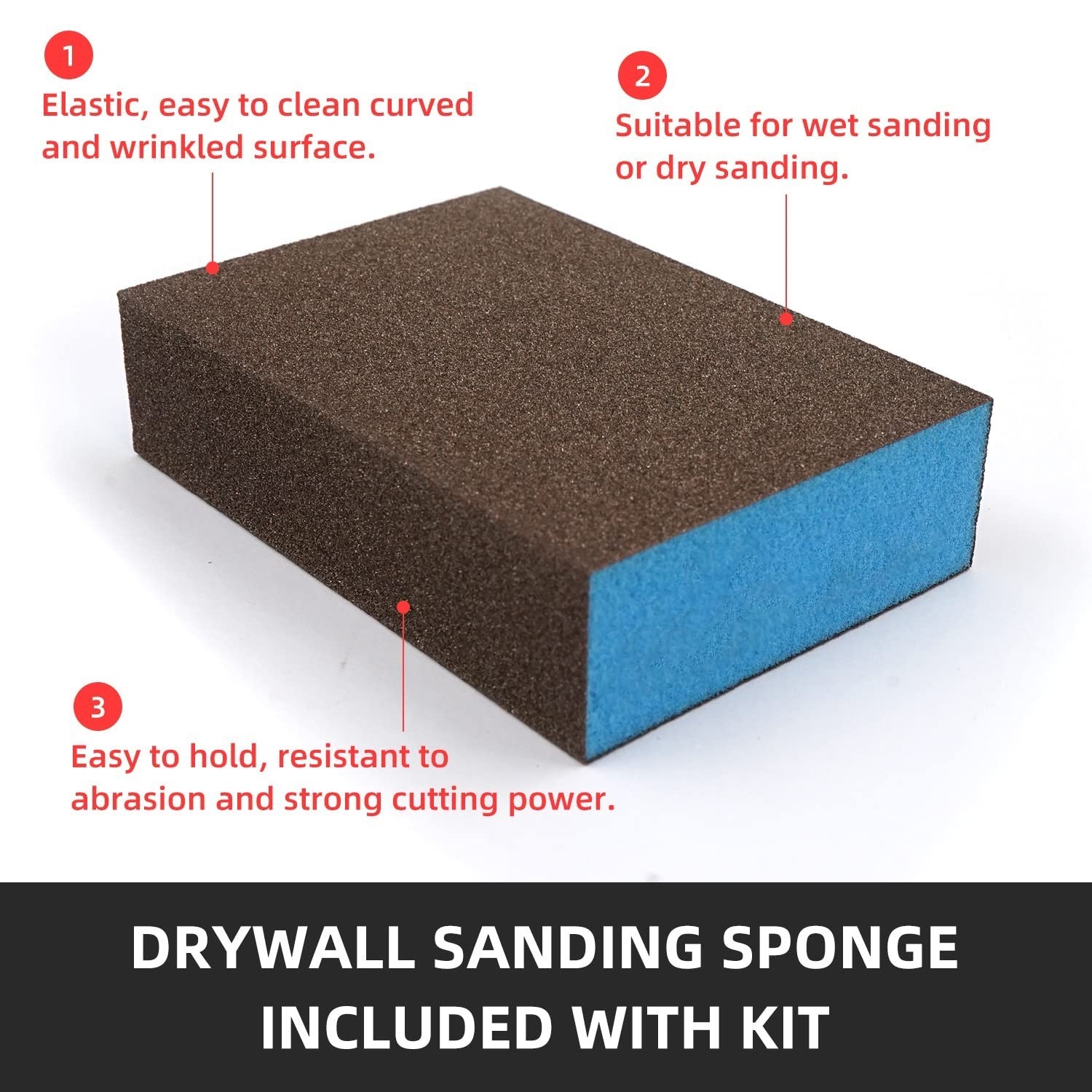 Wall Repair Kit   Spackle Mending Putty with Scraper & Sanding Sponge for Cracks2