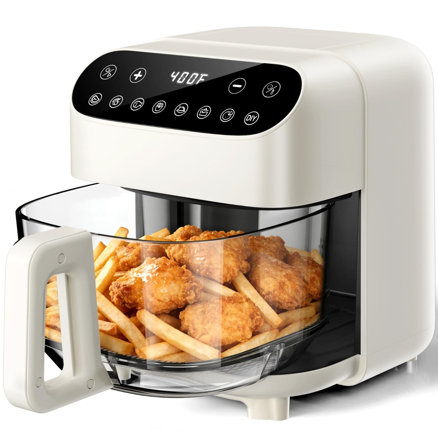 5QT Glass Air Fryer, BPA-Free Non-Toxic, Digital Touch Control, 1500W, Dishwashe1