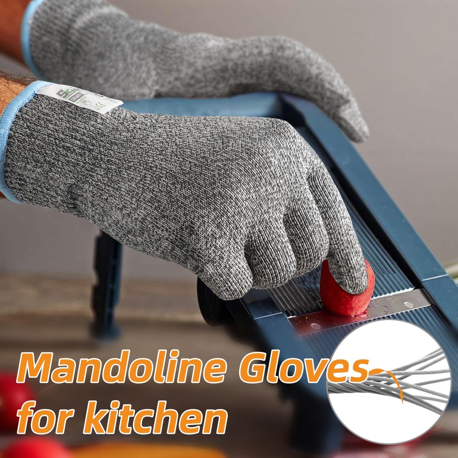 Cut Resistant Gloves   ANSI A6, Food Grade, Non PFAS, Kitchen Prep, Meat & Fish5