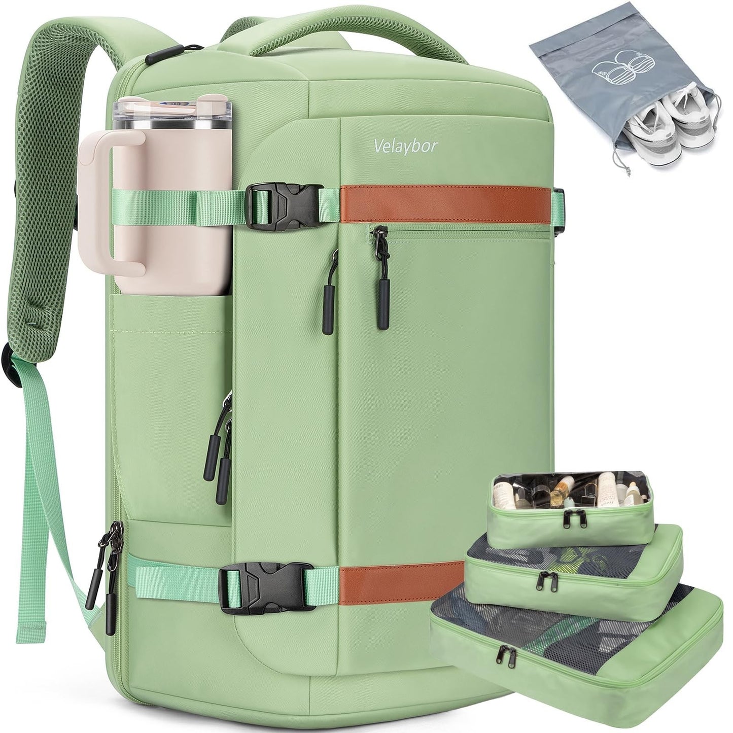 42L Travel Backpack with 4 Packing Cubes, TSA Friendly Carry On, Lightweight & D1