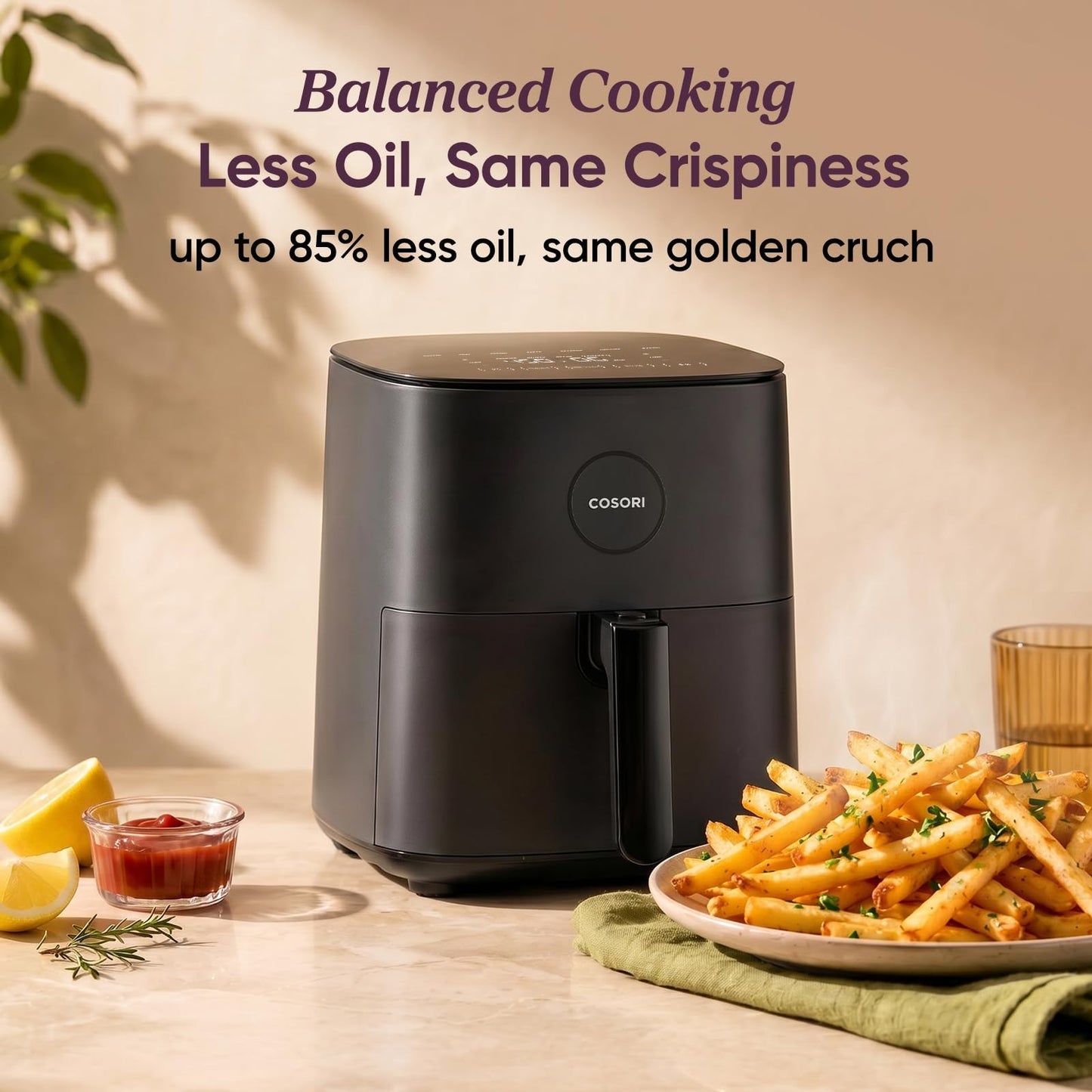 5Qt Air Fryer, 9-in-1 Multi-Cooker, Ceramic Coating, Shake Reminder, 7 Presets,5