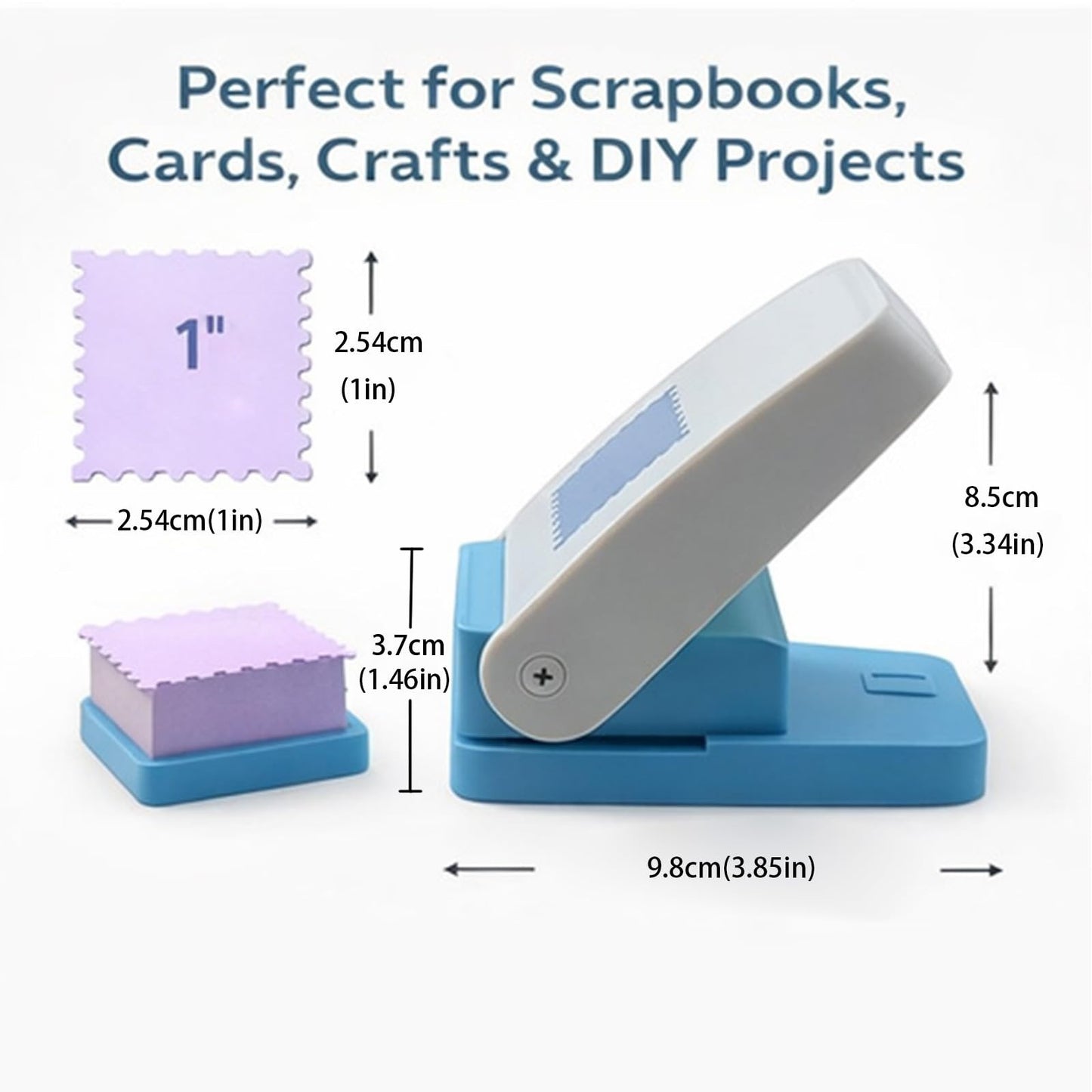 1" Postage Stamp Punch & Cutter - DIY Craft Tool for Earrings, Scrapbooking, Car2