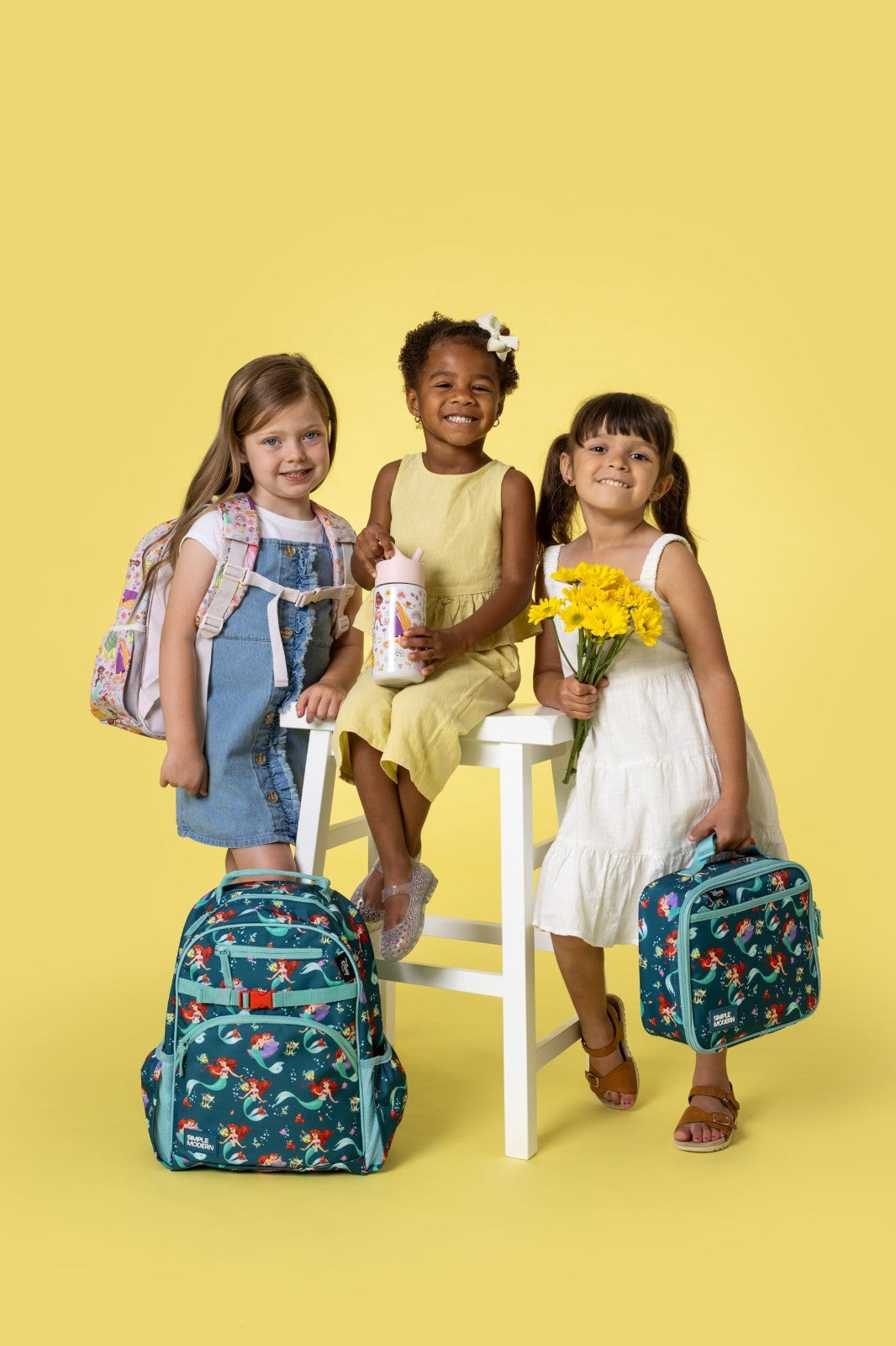 Disney Little Mermaid Kids Backpack for School, 12L Bookbag for Girls, Cute & Fu7