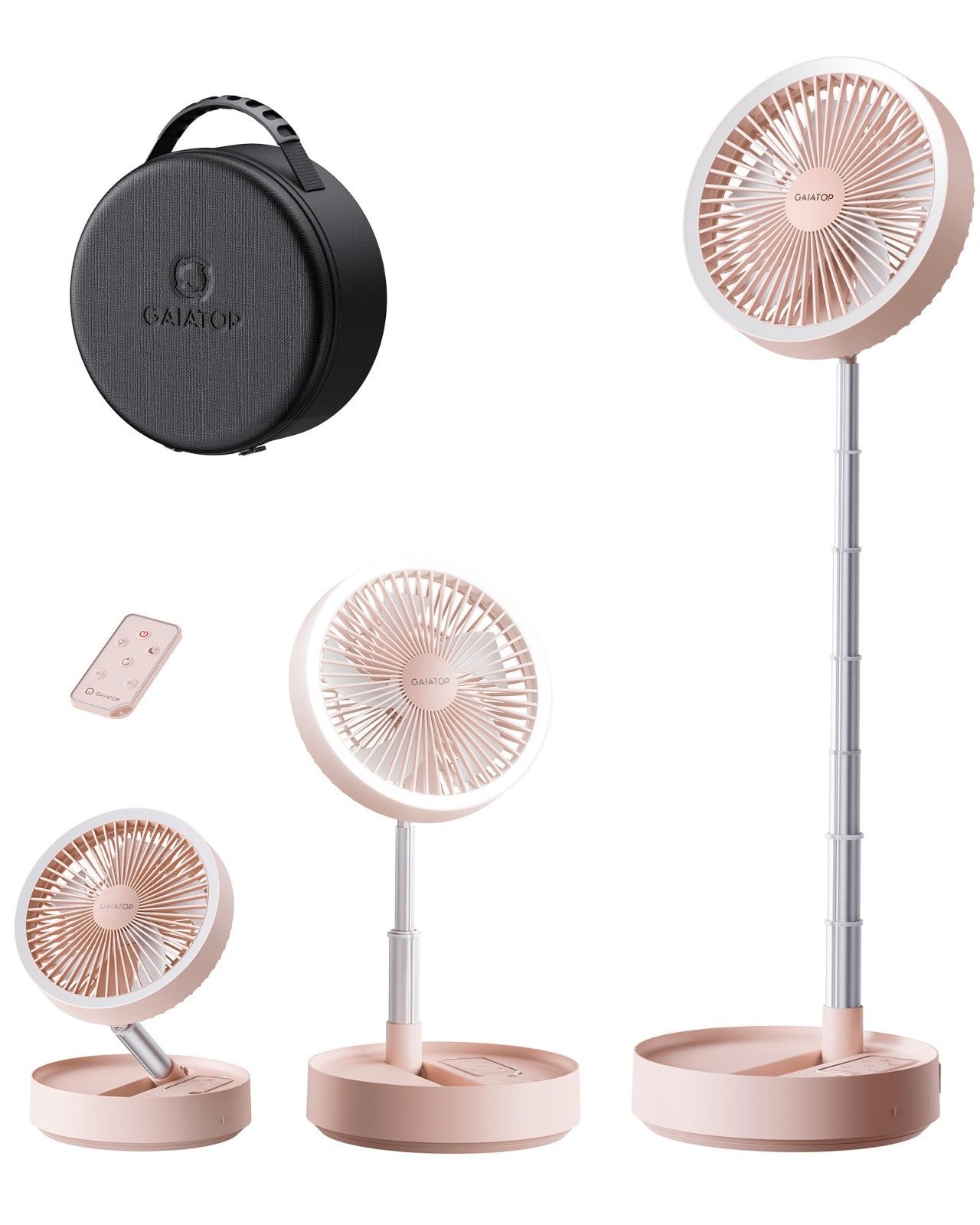 Portable Oscillating Fan with 16000mAh Battery, 74h Runtime, LED Light, Remote,1