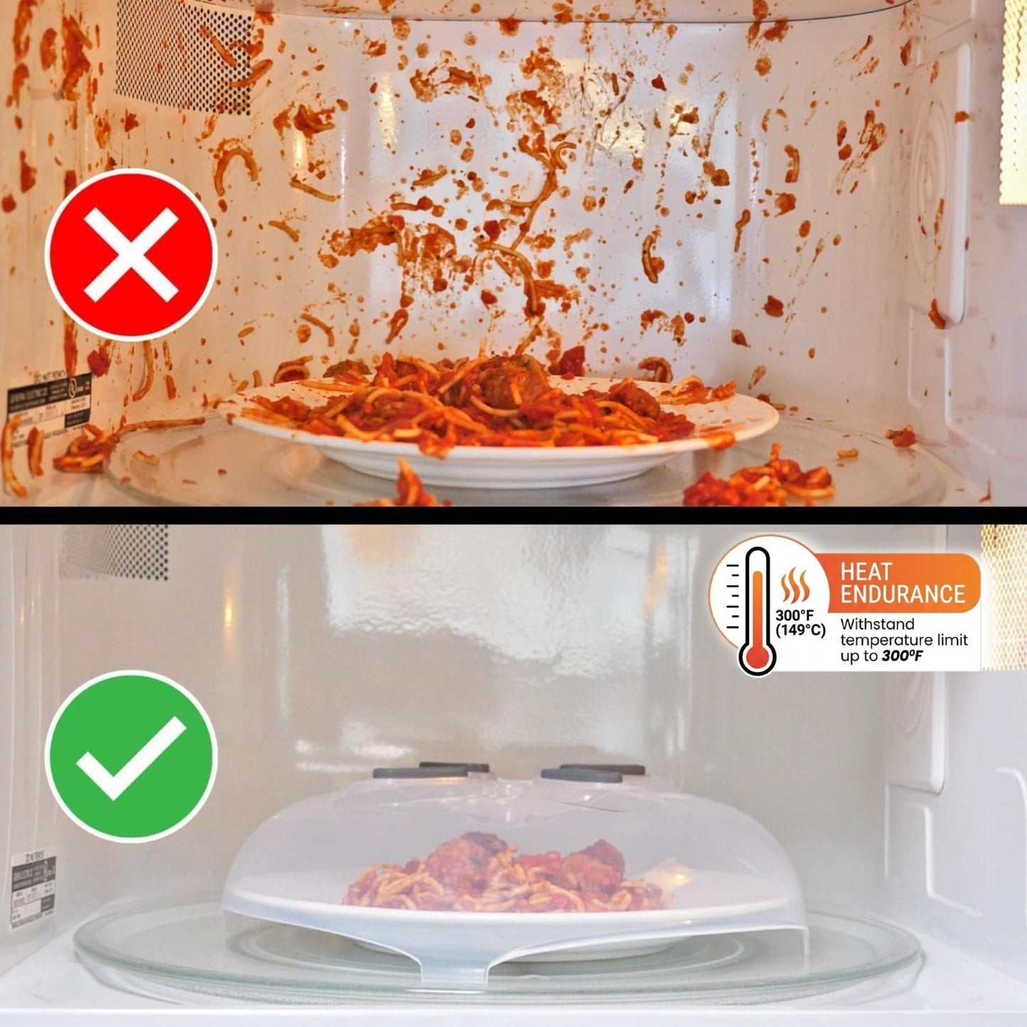 Magnetic Microwave Splatter Cover   12" BPA Free, Vented Lid, Anti Splash, Dishw4