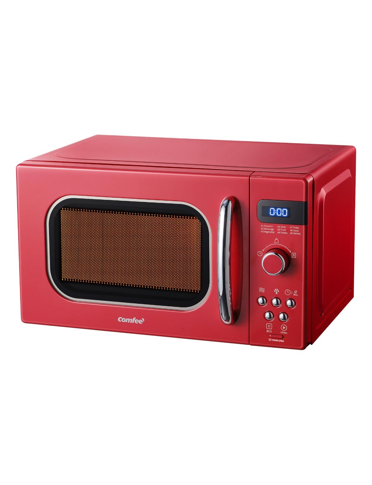 Retro Microwave Oven 0.7 Cu.Ft 700W   Compact, 9 Preset Menus, Stylish Red7