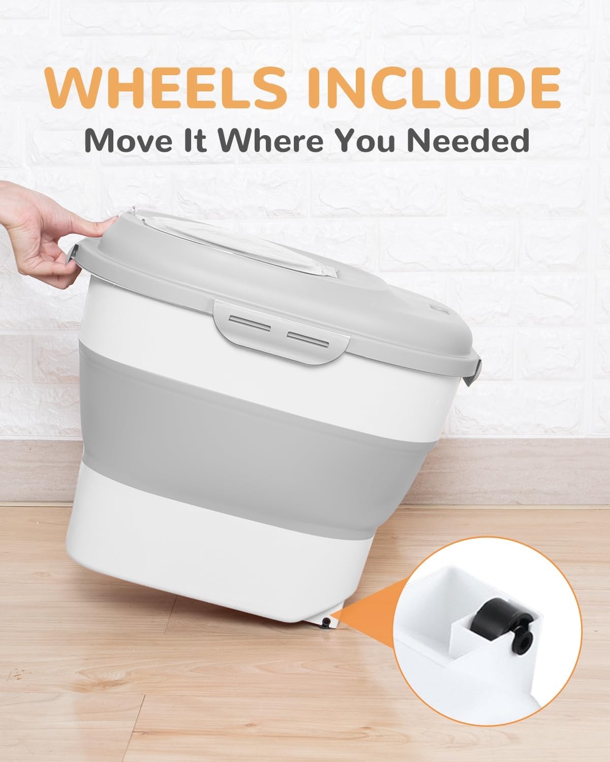 Collapsible Dog Food Storage Container - 30-35 Lbs Capacity, Airtight & Durable5