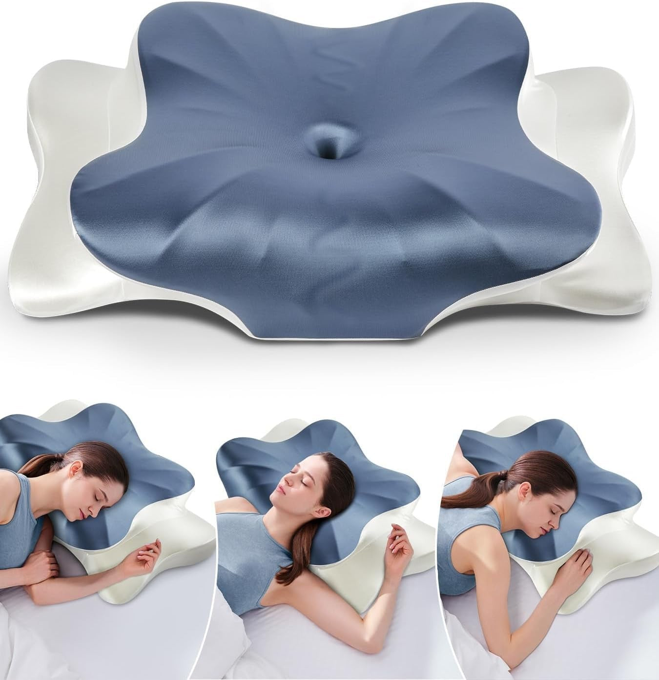 Cervical Memory Foam Pillow for Neck & Shoulder Pain Relief, Ergonomic Cooling D1