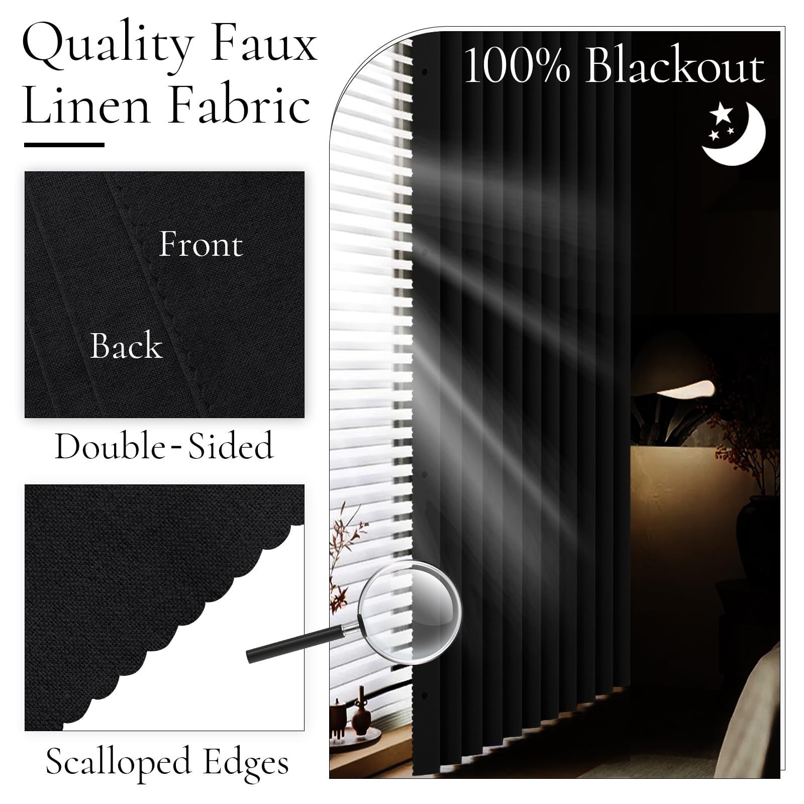 Heavyweight Light Reducing Faux Linen Blackout Curtain Panel, 52"x96", Red, Priv3