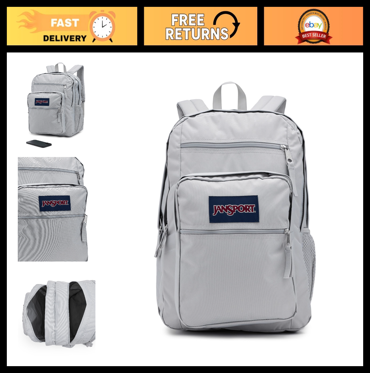 Laptop Backpack for 15” Laptop, Ergonomic Straps, 2 Compartments, Haul Handle  0