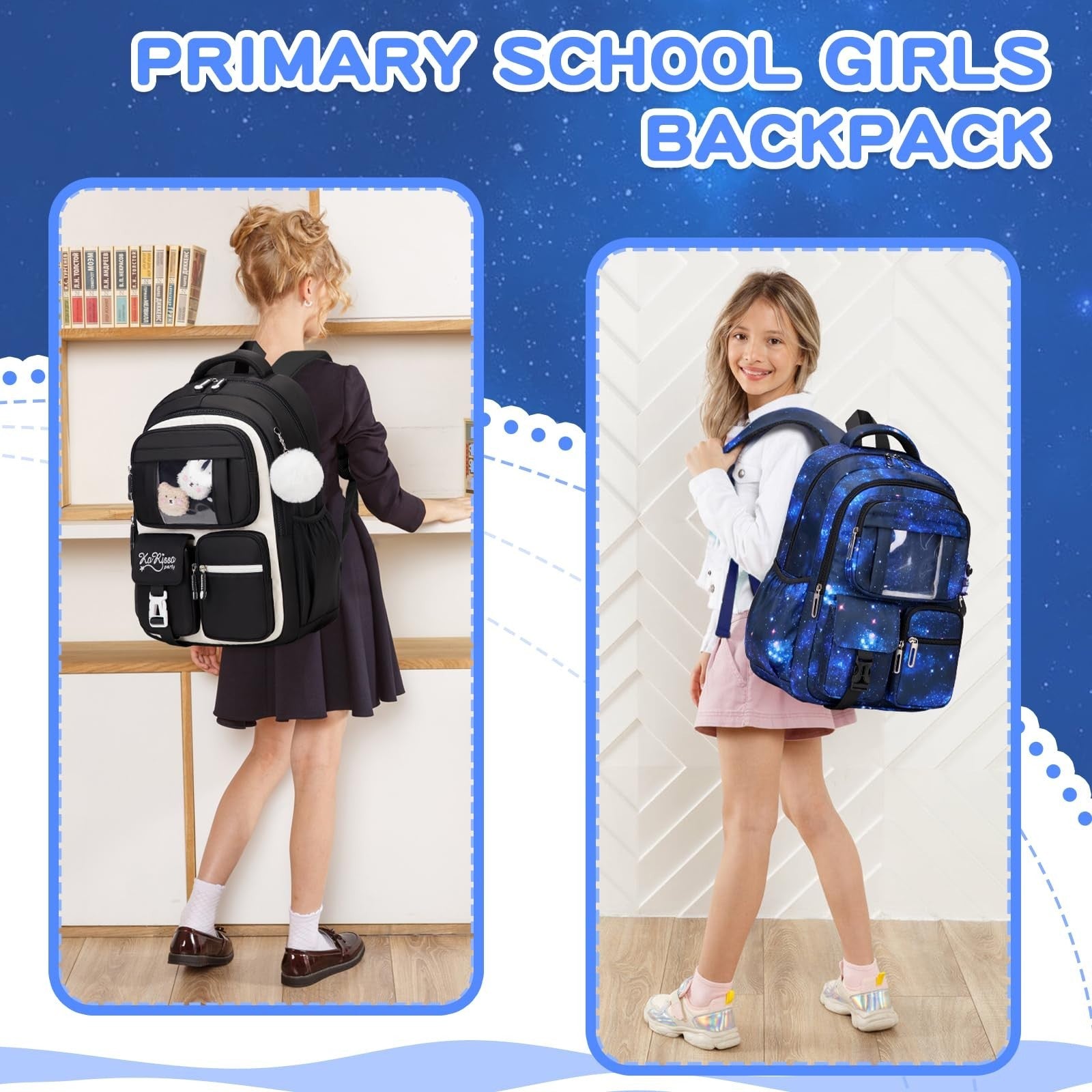 Kawaii Galaxy Astronaut Kids Backpack - School Bag for Boys & Girls, Book Bag fo5