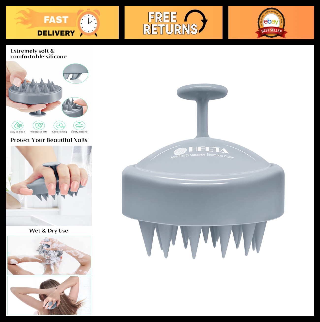 Scalp Massager Shampoo Brush   Soft Silicone Scrubber for Hair Growth, Dandruff0